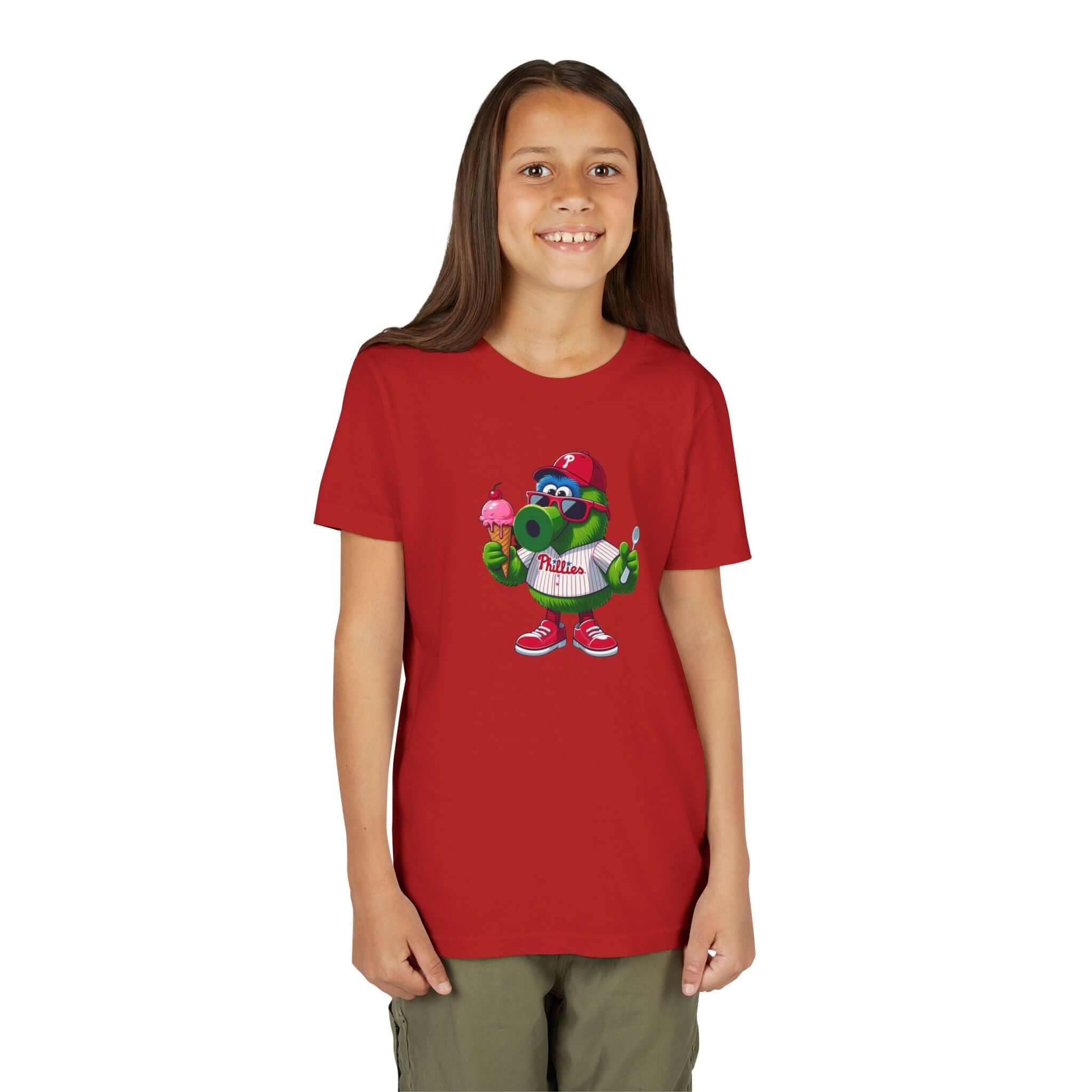 Youth Short Sleeve Tee - Fun Mascot Ice Cream Design for Kids