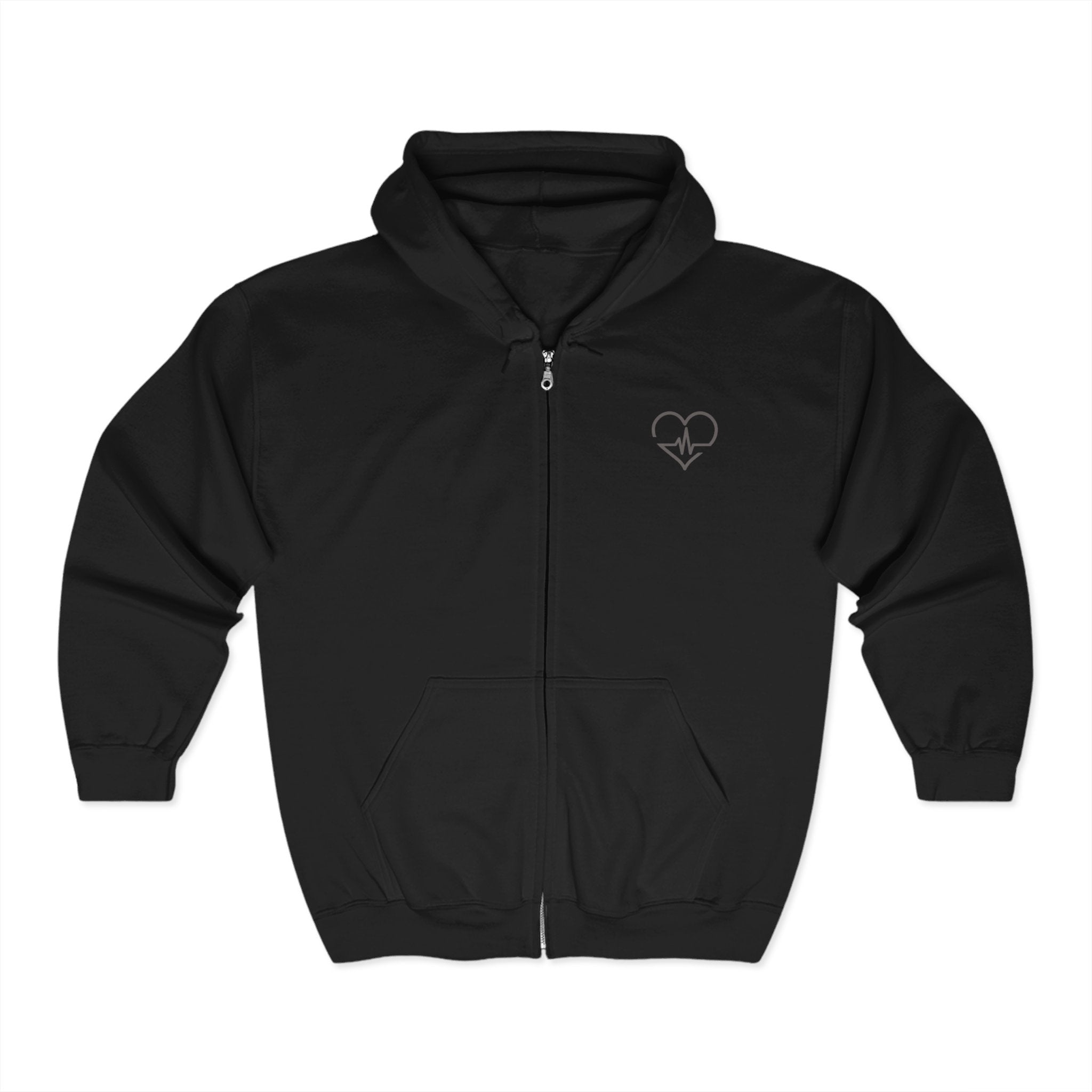 Nurse Zip Up Hoodie Sweatshirt - Logo Front and Back