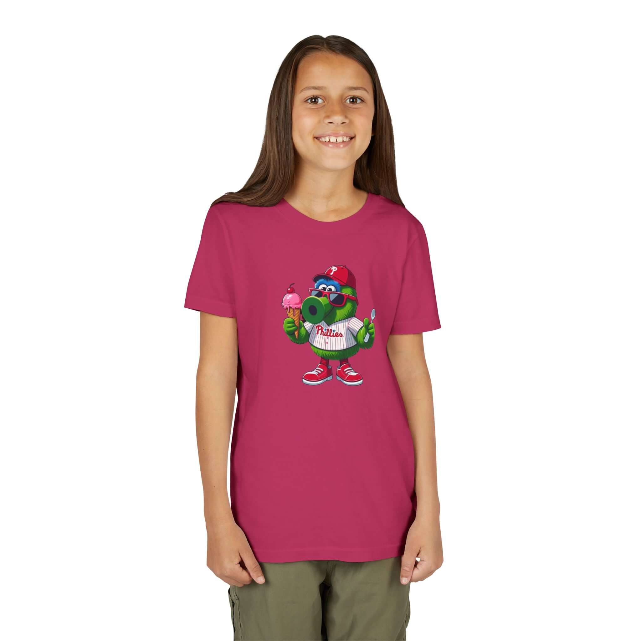 Youth Short Sleeve Tee - Fun Mascot Ice Cream Design for Kids