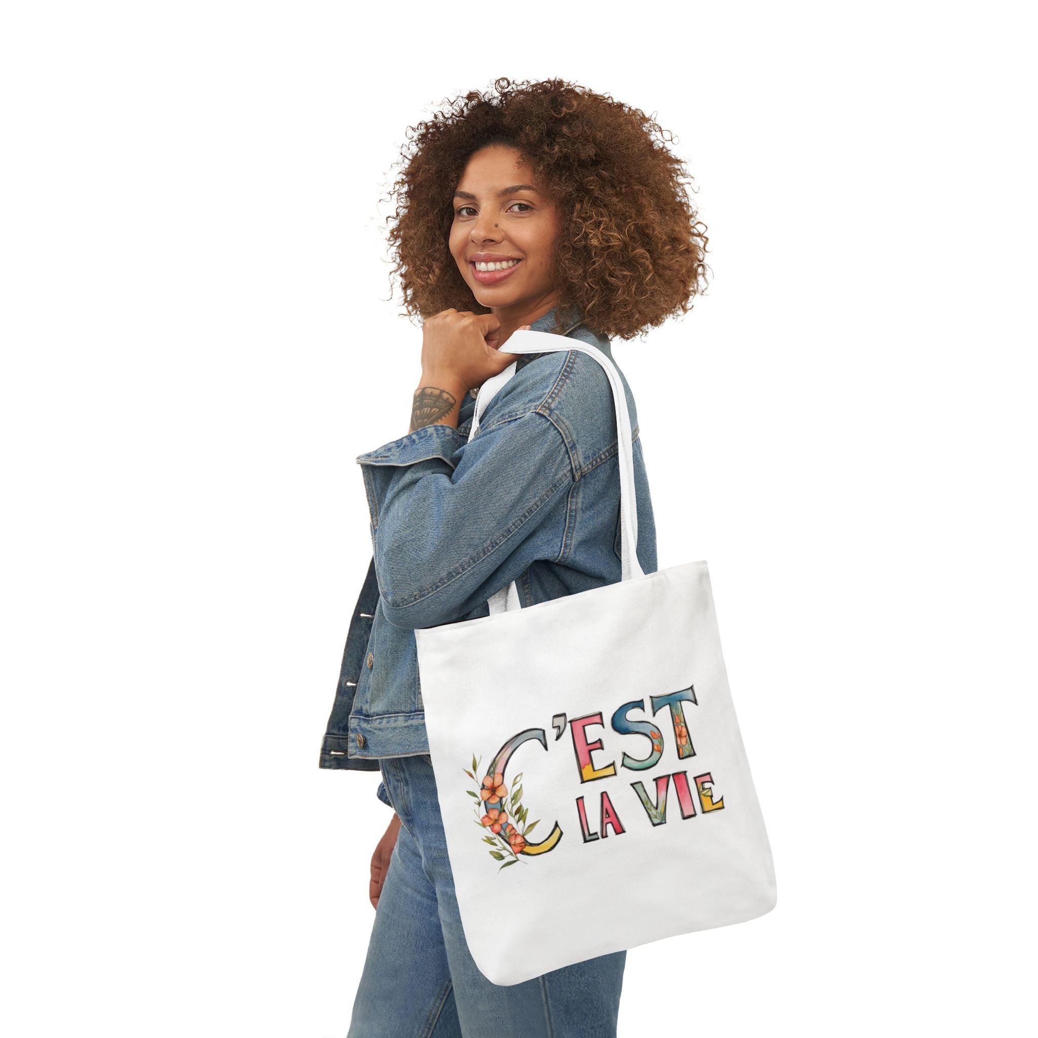 Canvas Tote Bag, French Quote, Reusable, Everyday Use