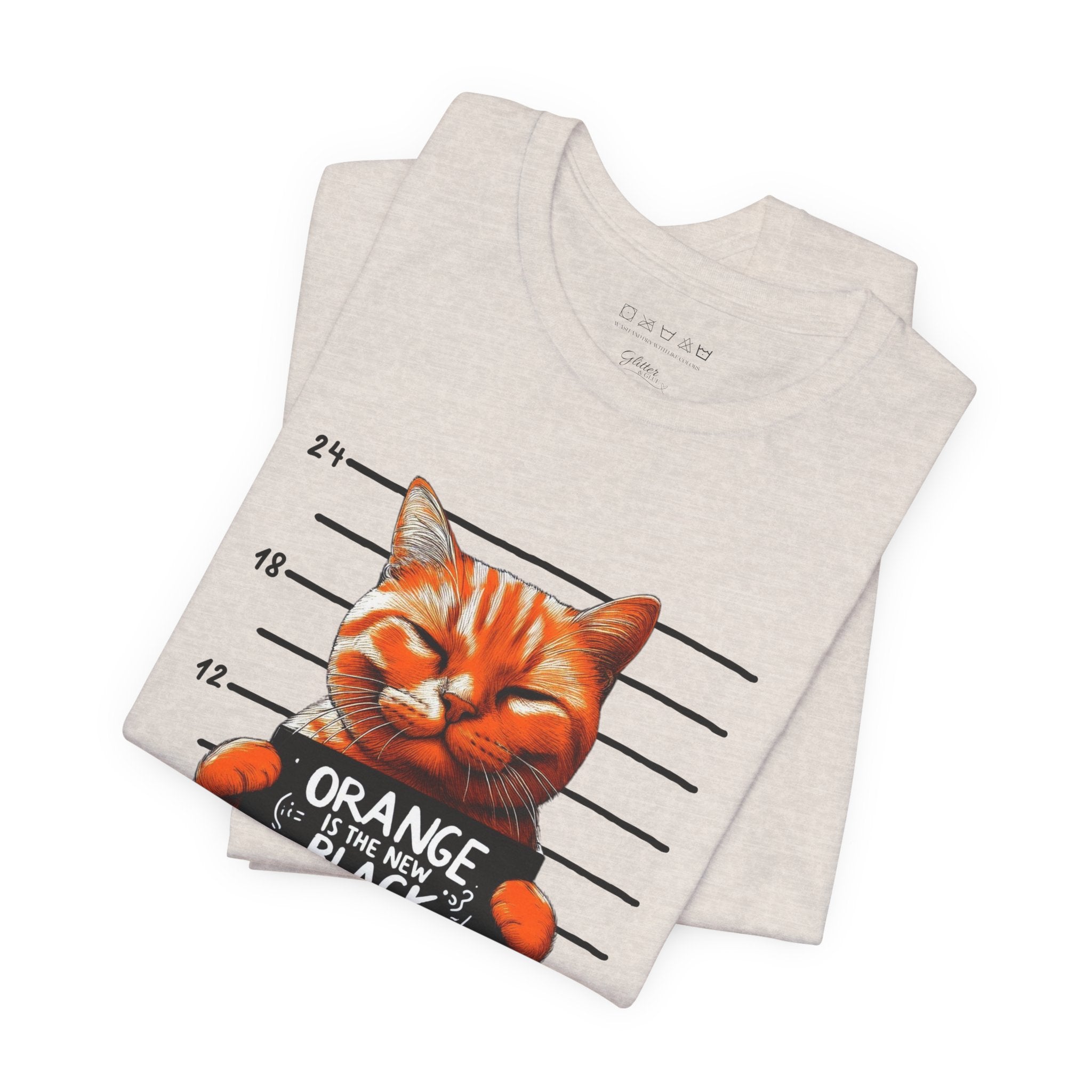Funny Orange Cat Mugshot Unisex Tee, T-Shirt, Humorous Graphic Shirt, Novelty Gift Top, Cute Animal Lover Apparel
