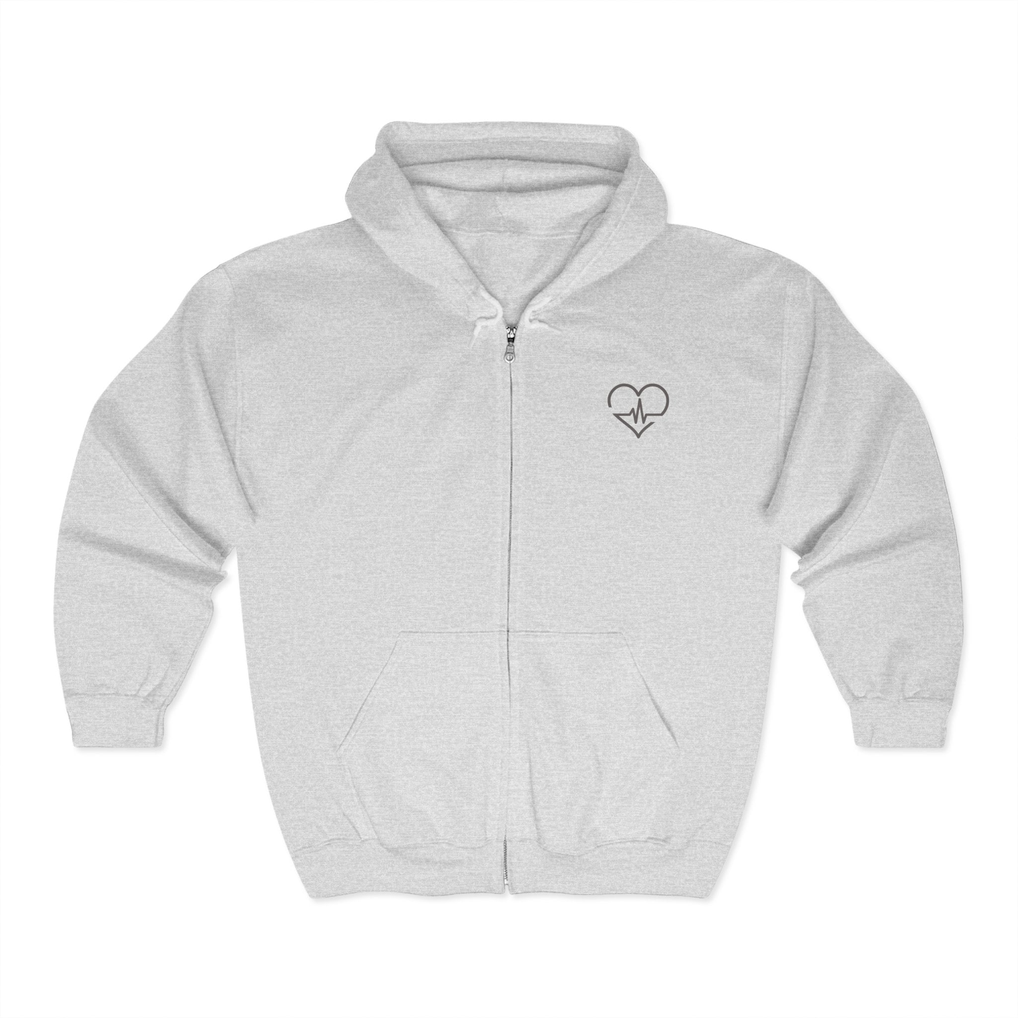Nurse Zip Up Hoodie Sweatshirt - Logo Front and Back