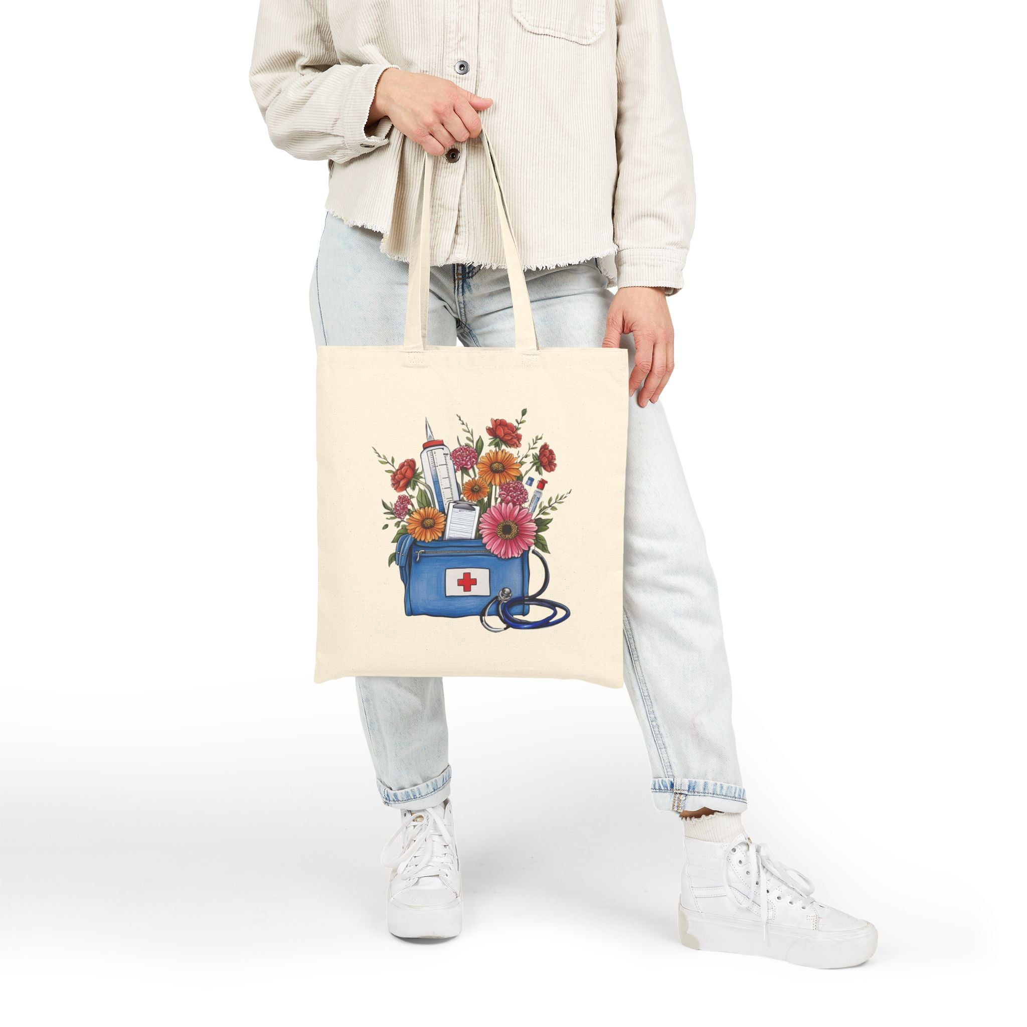 Nurse Tote Bag, Reusable Canvas, Perfect for Books or Shopping, Gift for Medical Professionals, Carryall Purse, Shoulder Handbag,