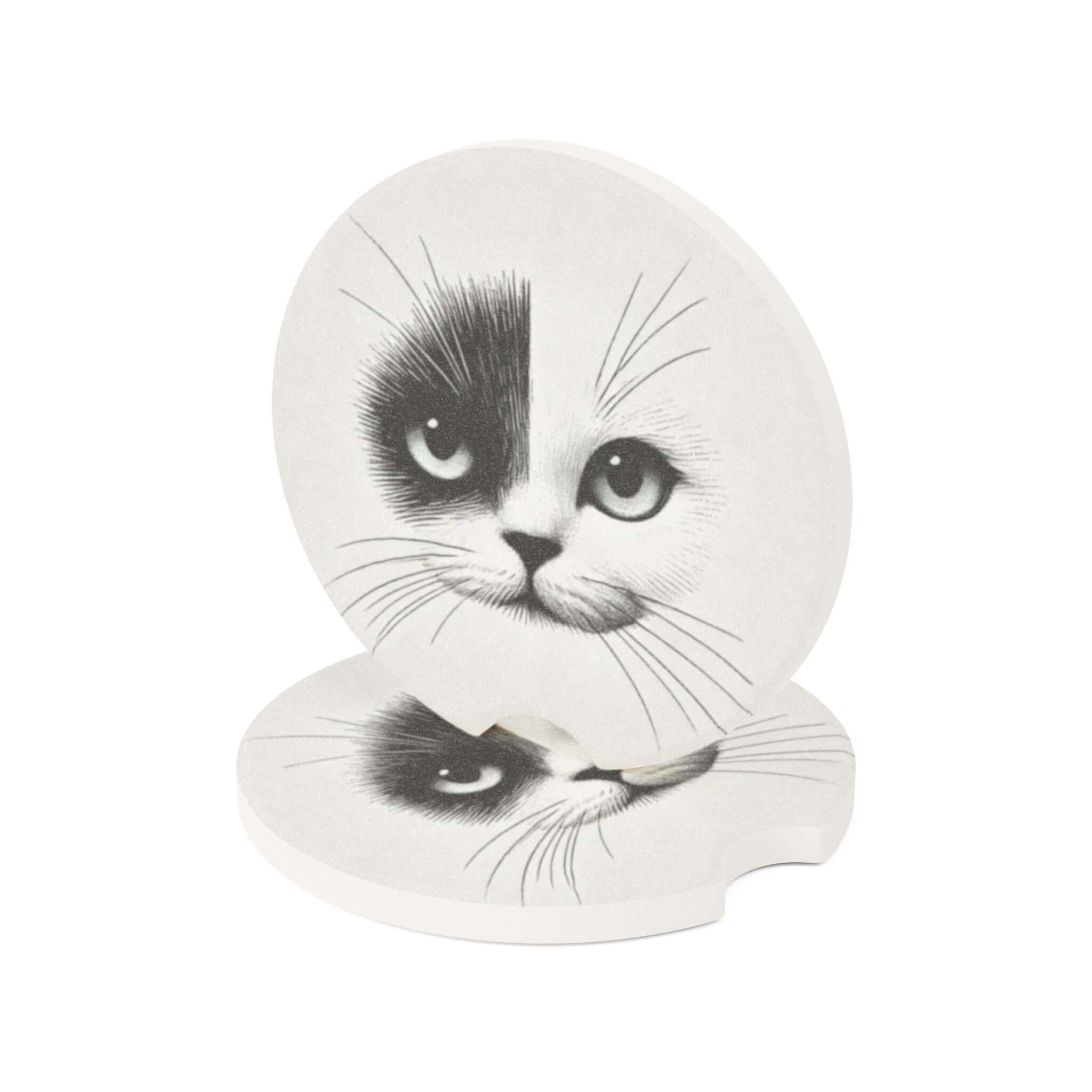 Cat Soapstone Car Coaster