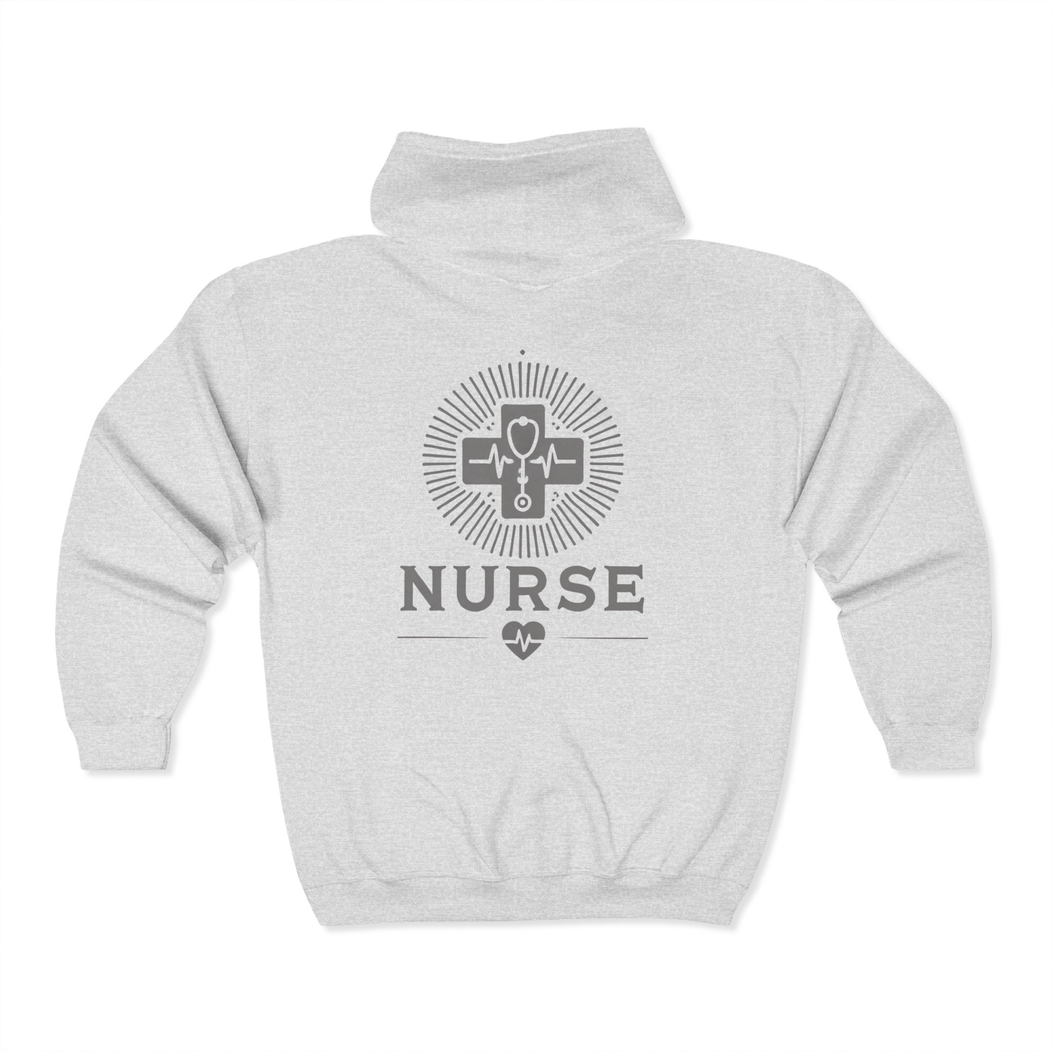Nurse Zip Up Hoodie Sweatshirt - Logo Front and Back
