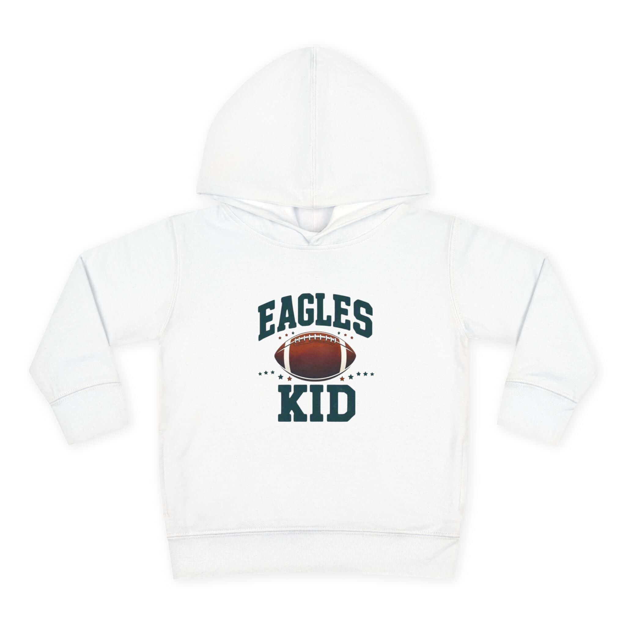 Eagles Kid football pullover hoodie for toddlers with iconic logo on a white background.