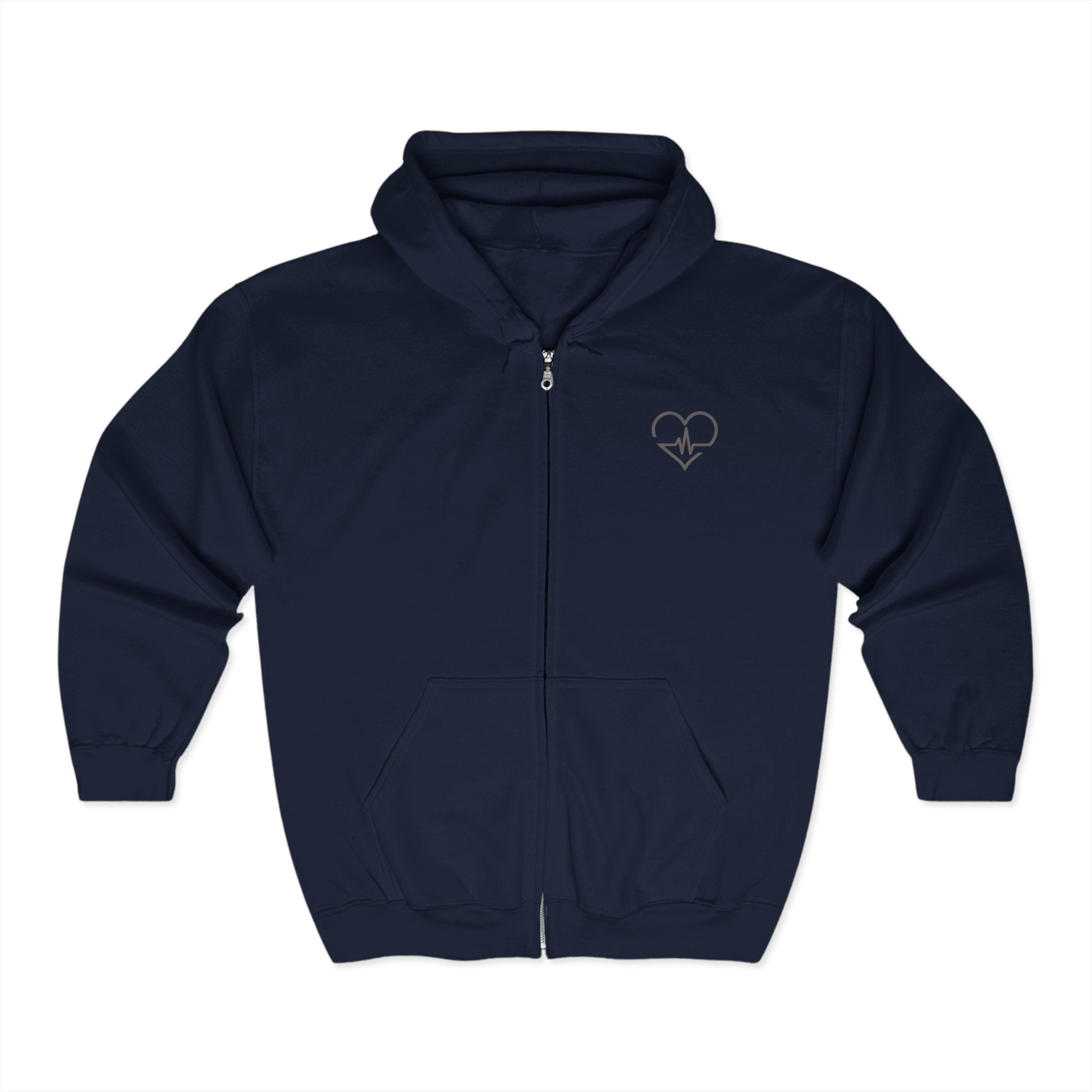 Nurse Zip Up Hoodie Sweatshirt - Logo Front and Back