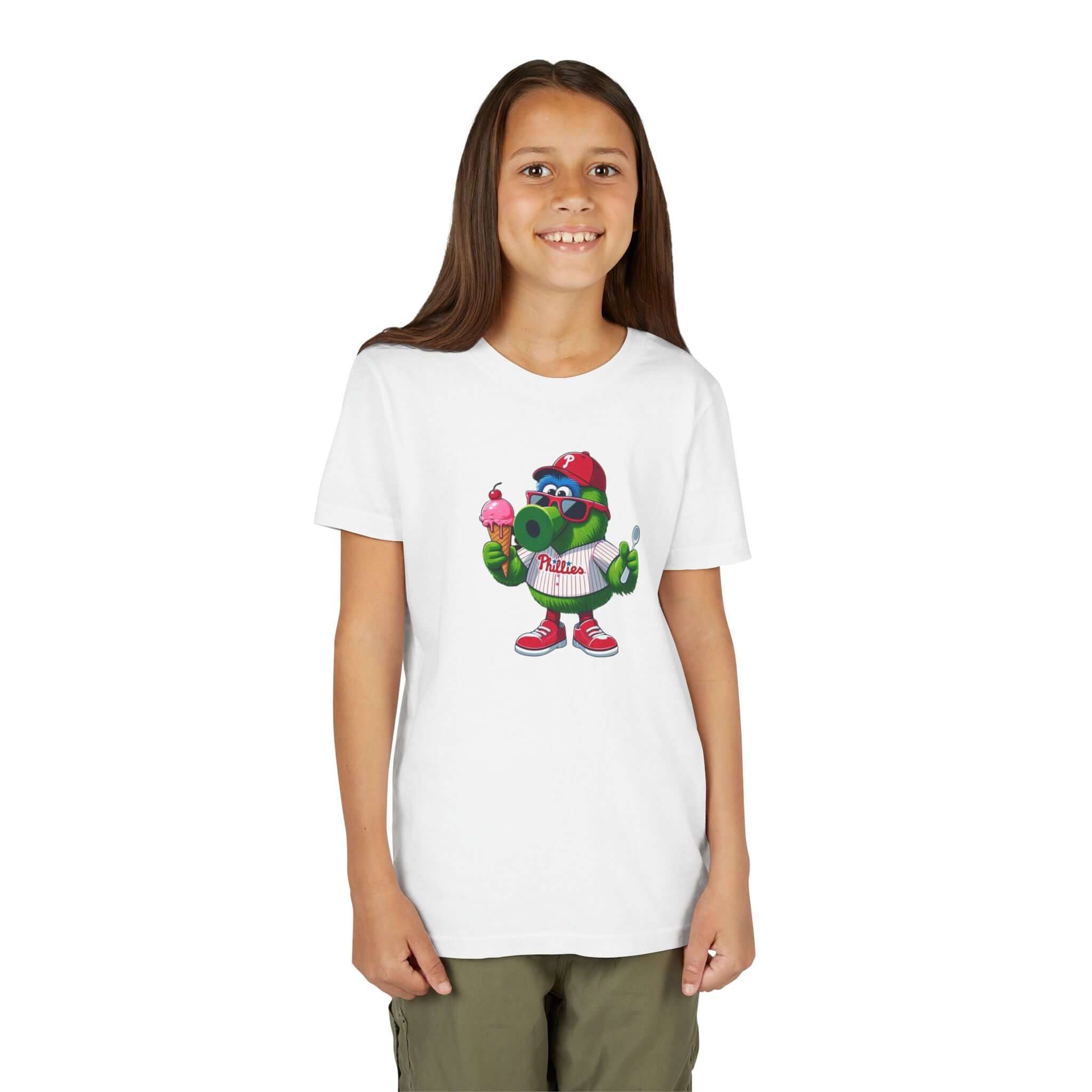 Youth Short Sleeve Tee - Fun Mascot Ice Cream Design for Kids