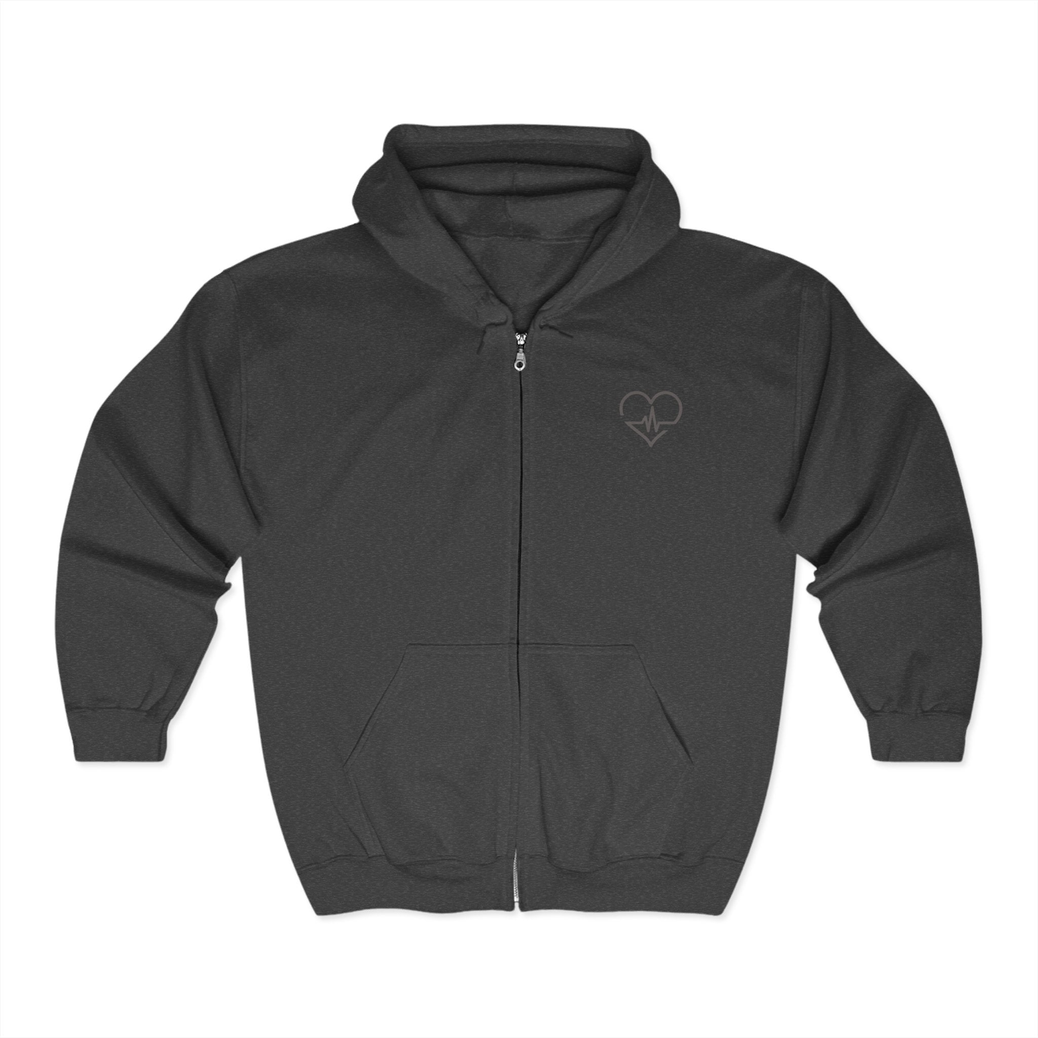 Nurse Zip Up Hoodie Sweatshirt - Logo Front and Back