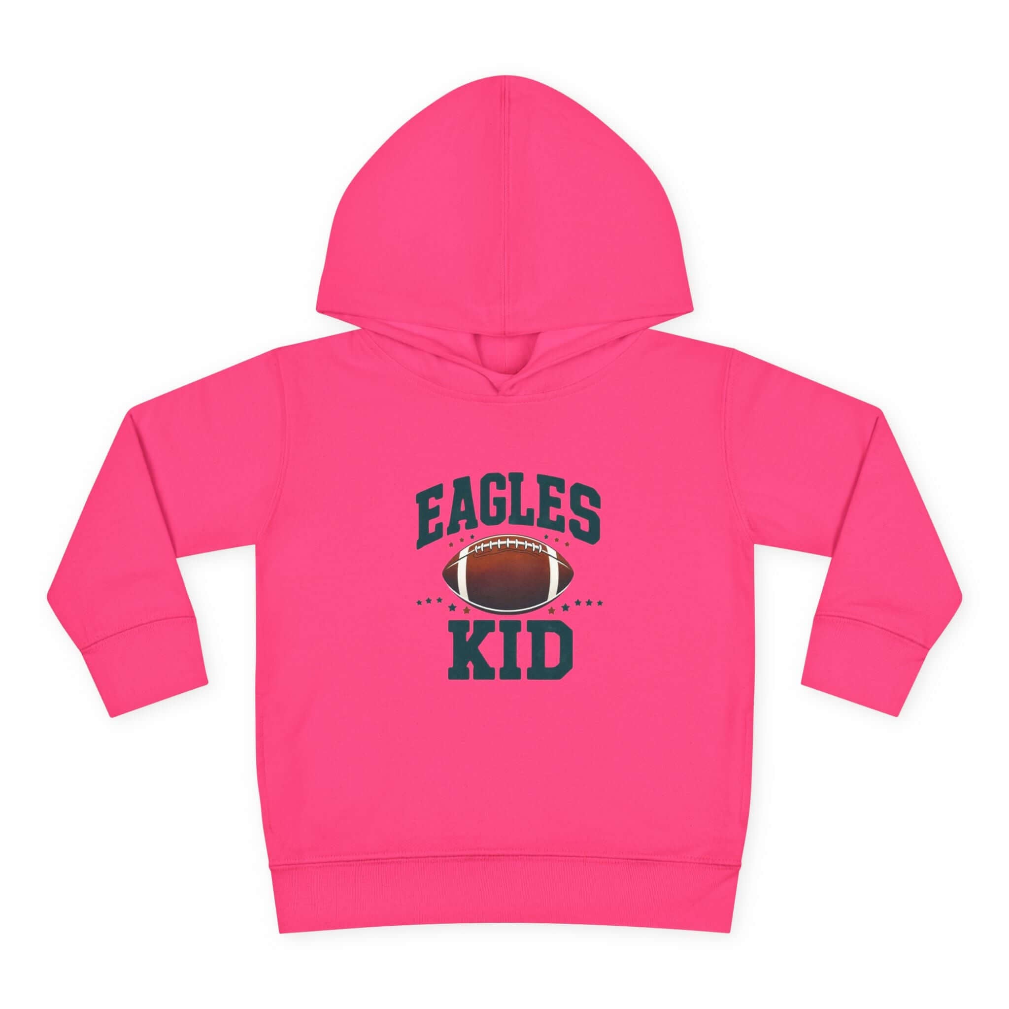 Eagles Kid toddler pullover hoodie in pink featuring football graphic, perfect for young fans.