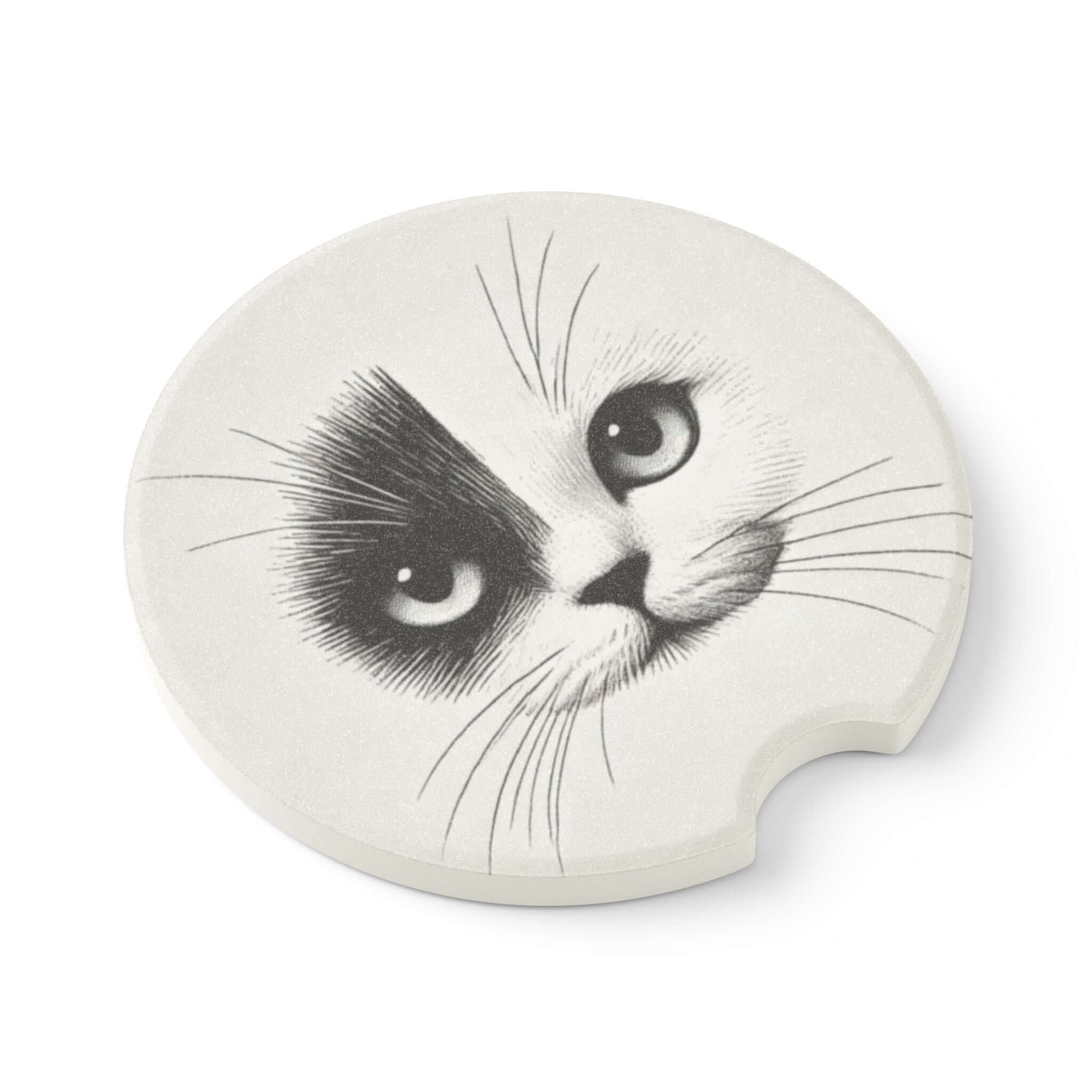 Cat Soapstone Car Coaster