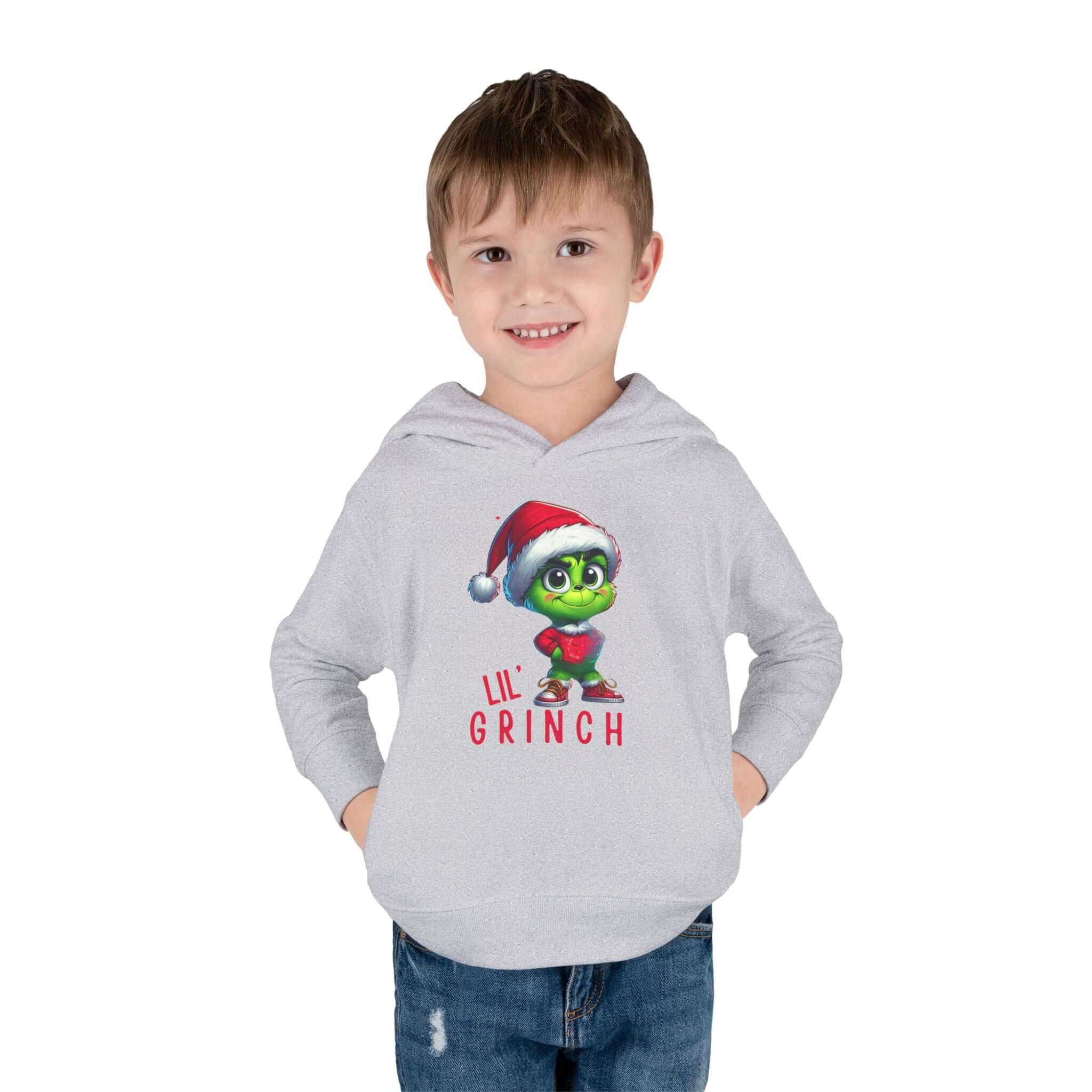 Boys lil grinch Toddler Pullover Fleece Hoodie