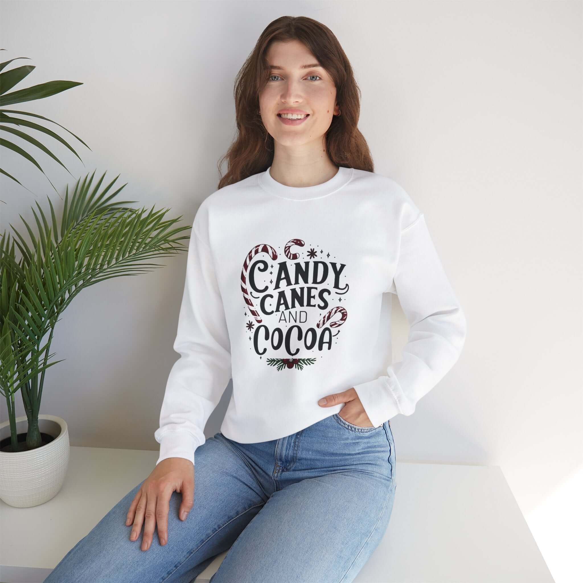 Candy Canes and Cocoa Holiday Heavy Blend™ Crewneck Sweatshirt