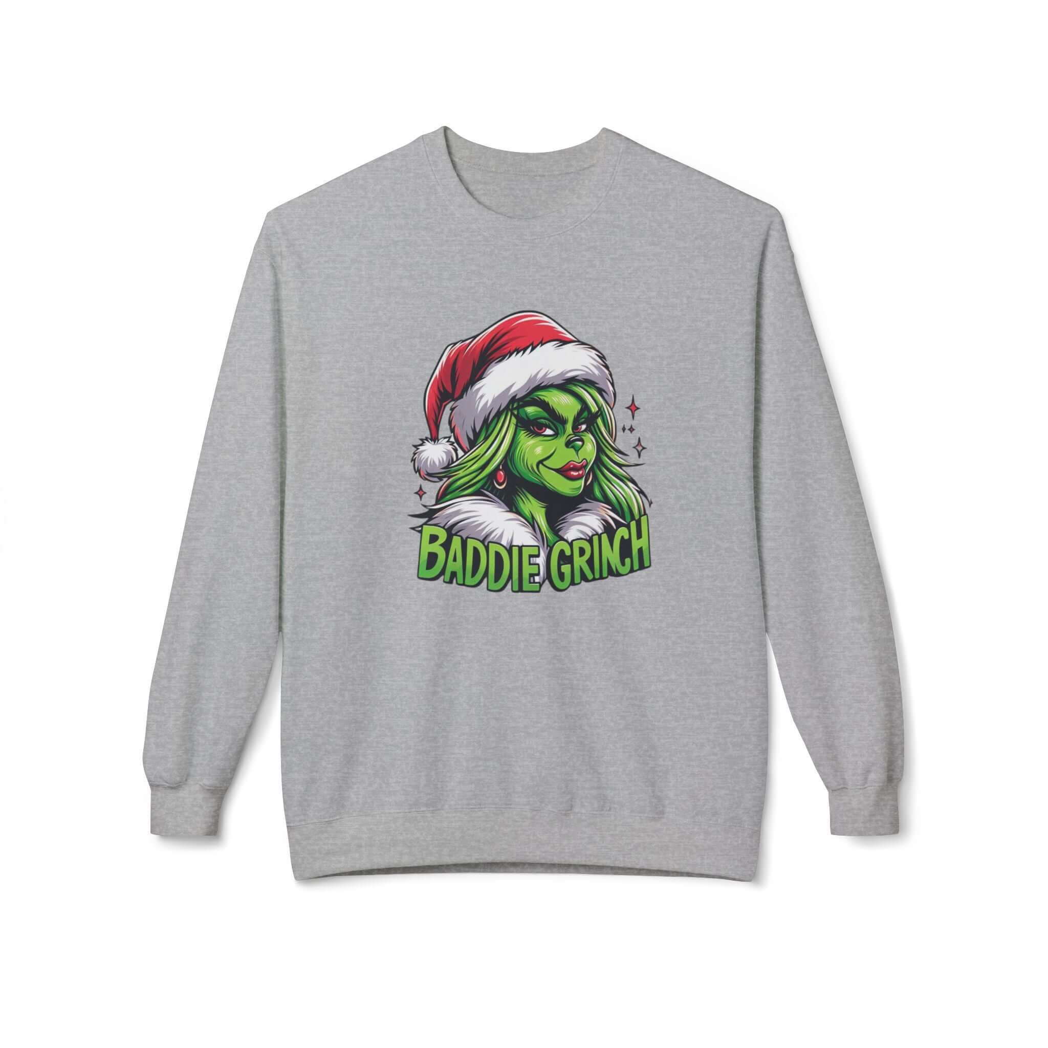 Baddie Grinch Softstyle Fleece Crewneck Sweatshirt