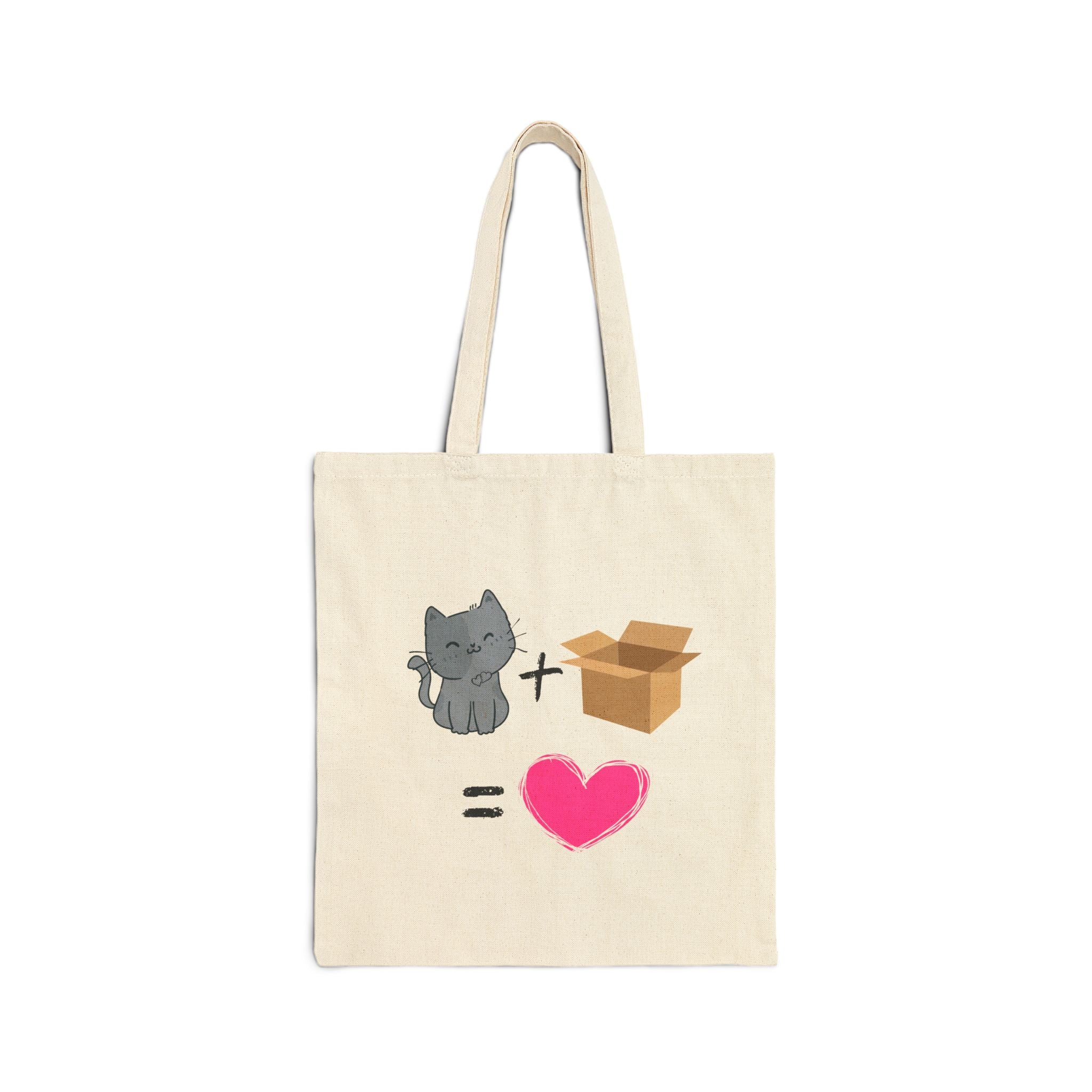 Cotton Canvas Tote Bag for Cat Lovers - Cats Love Boxes Tote Bag, Reusable Grocery Bag, Cute Cat Tote, Kitty Shoulder Bag, Cat Mom Gift