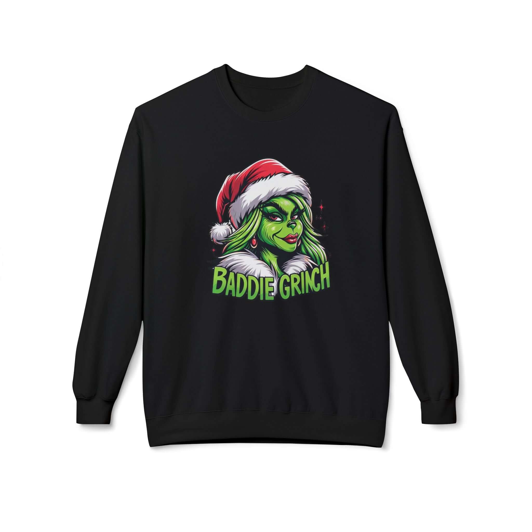 Baddie Grinch Softstyle Fleece Crewneck Sweatshirt