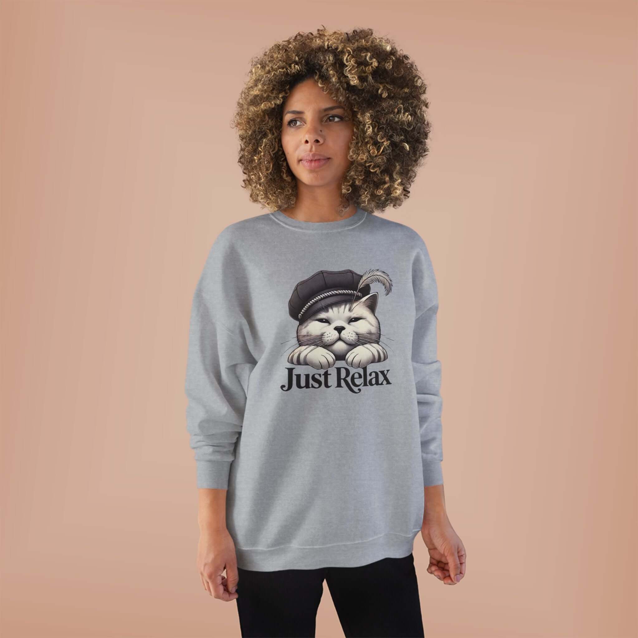 Just relax cute cat  Crewneck Sweatshirt