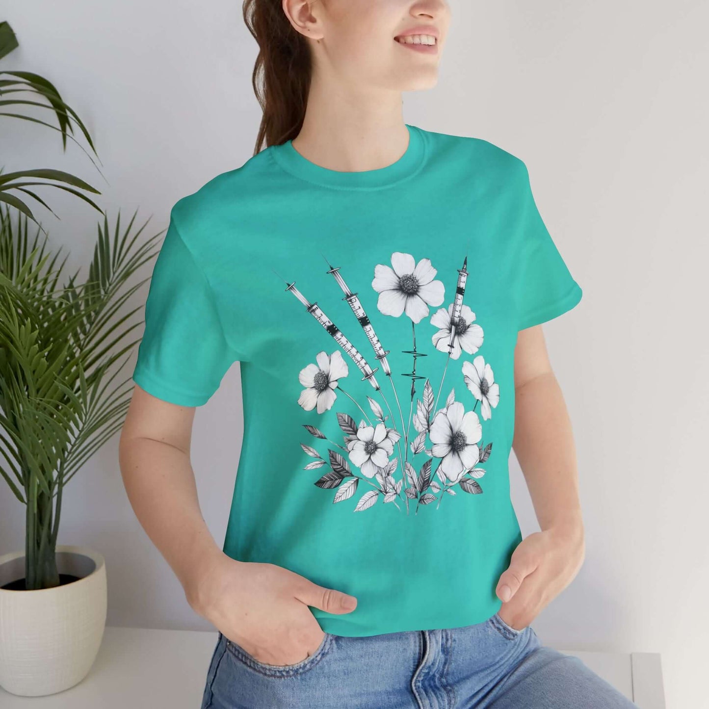 Keep Blooming Medical Flower Jersey T-Shirt