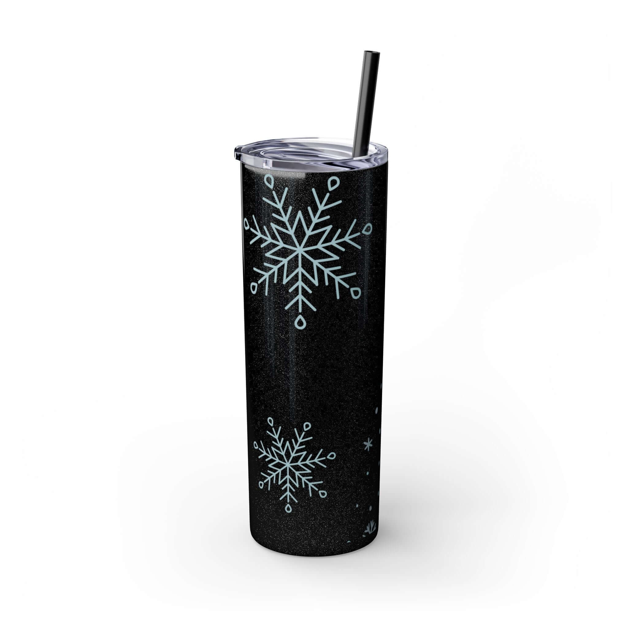 Snowflake Skinny Tumbler with Straw, 20oz