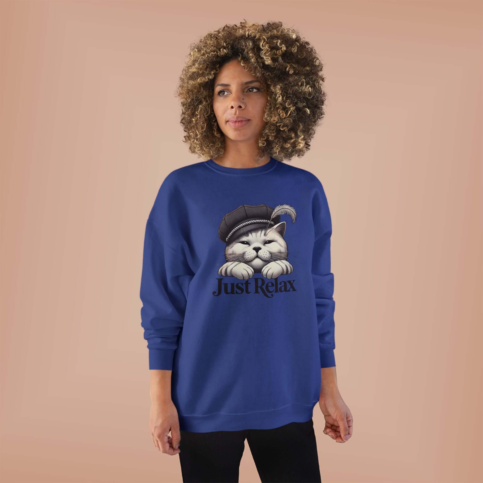 Just relax cute cat  Crewneck Sweatshirt