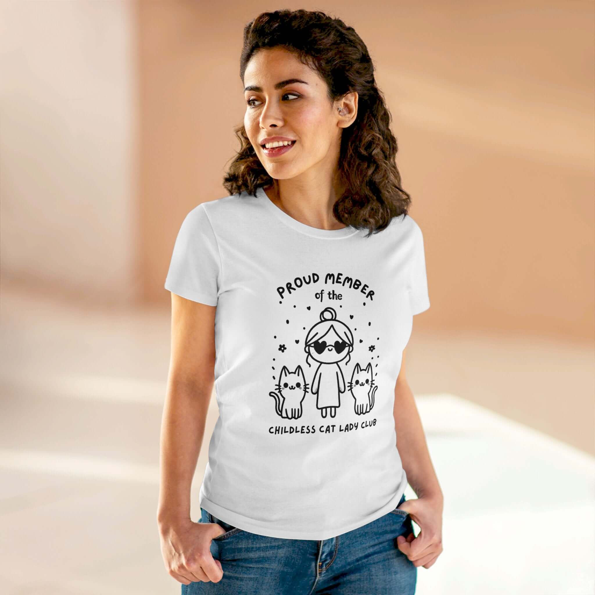 Cat lady Womens Cotton Tshirt