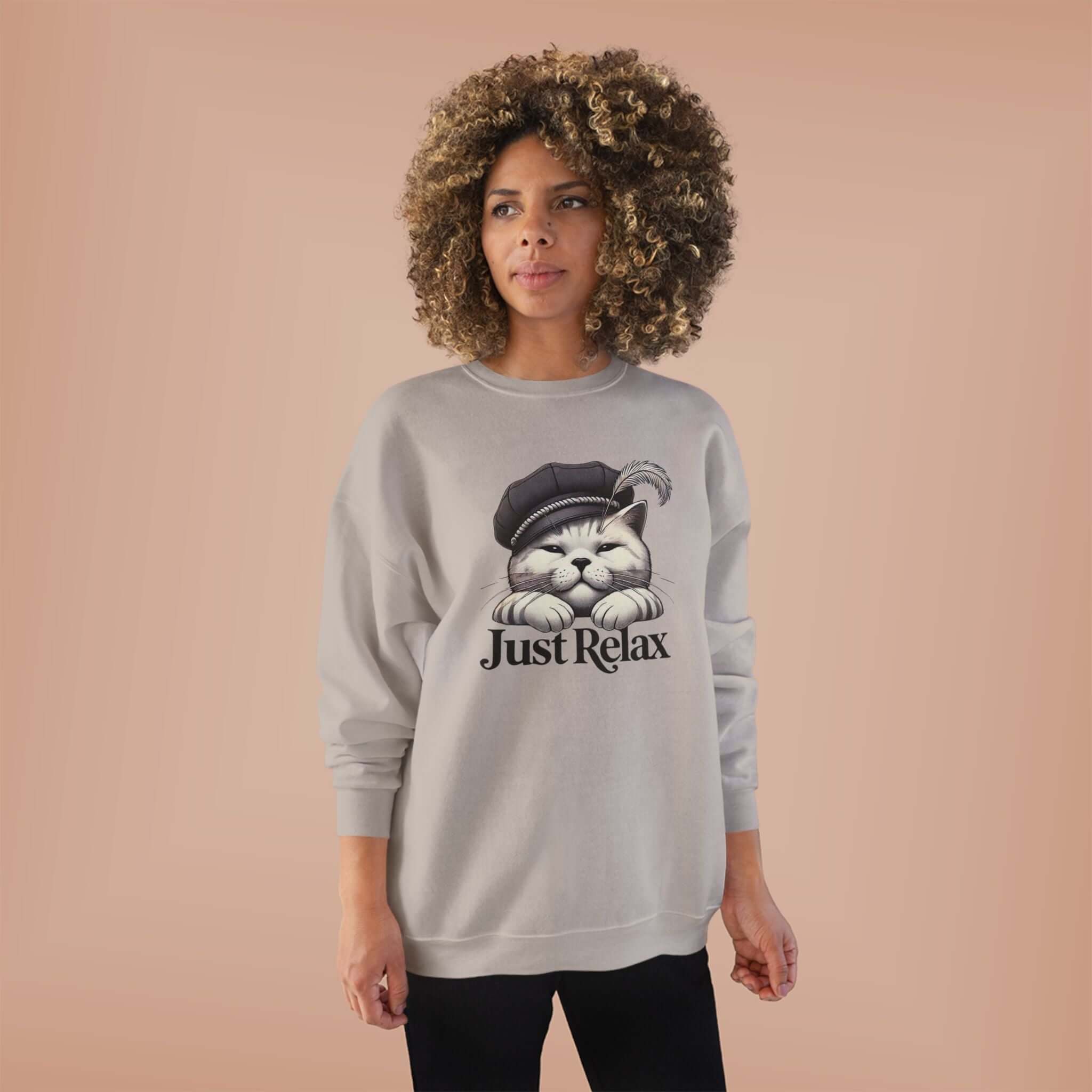 Just relax cute cat  Crewneck Sweatshirt