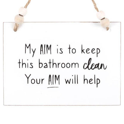 Your Aim Will Help Hanging Bathroom Sign