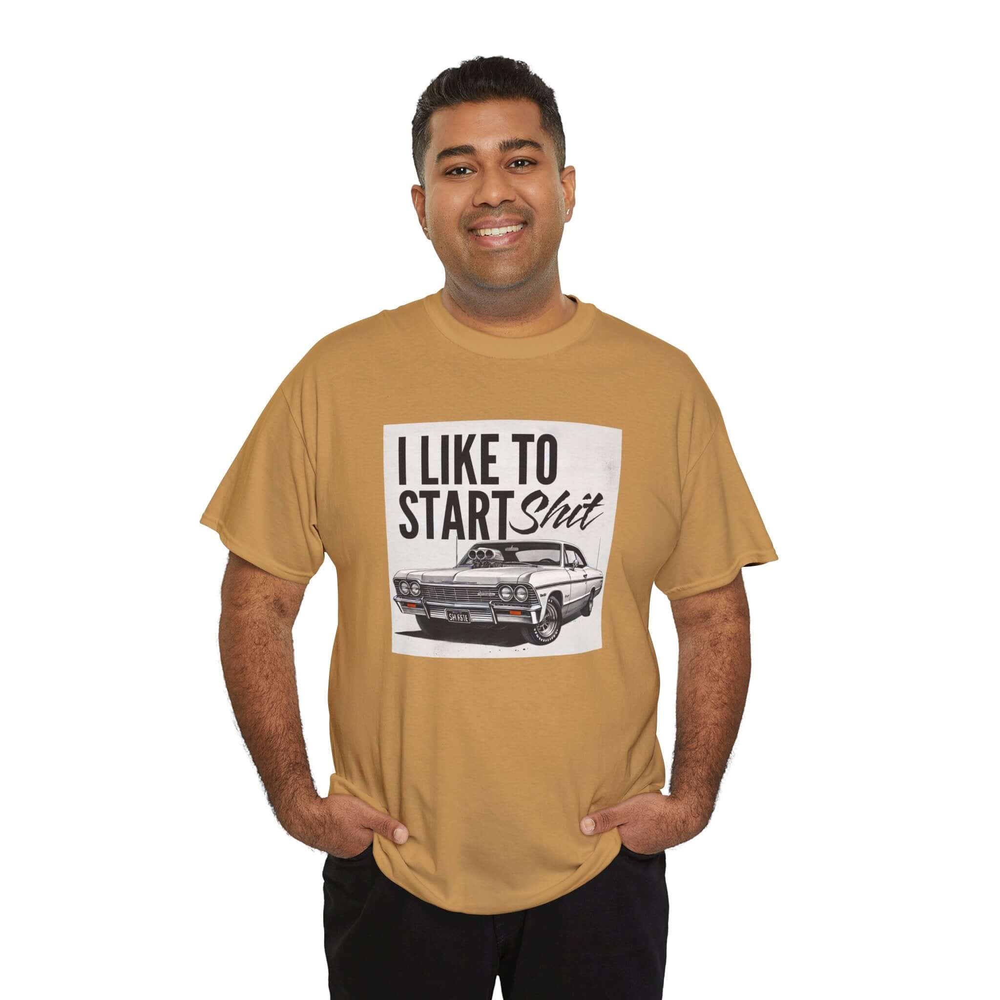 I like to start shit car lover cotton tshirt