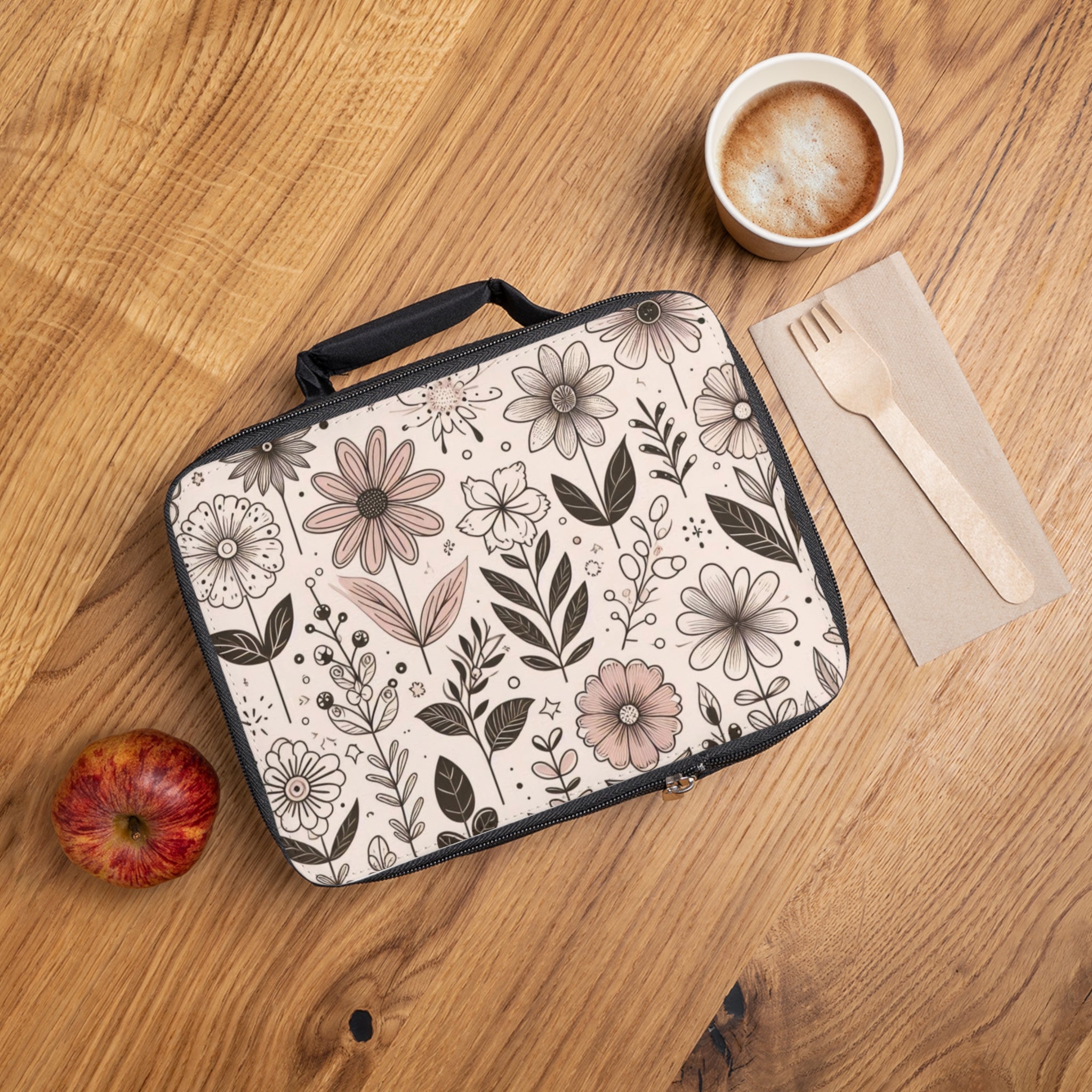 Floral Lunch Bag - Insulated Meal Tote, Cute Lunchbox for Work and School, Eco-friendly Bag for Adults & Kids, Picnic Essential