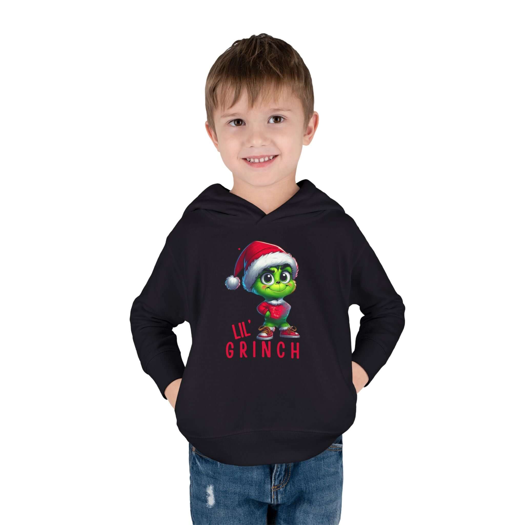 Boys lil grinch Toddler Pullover Fleece Hoodie