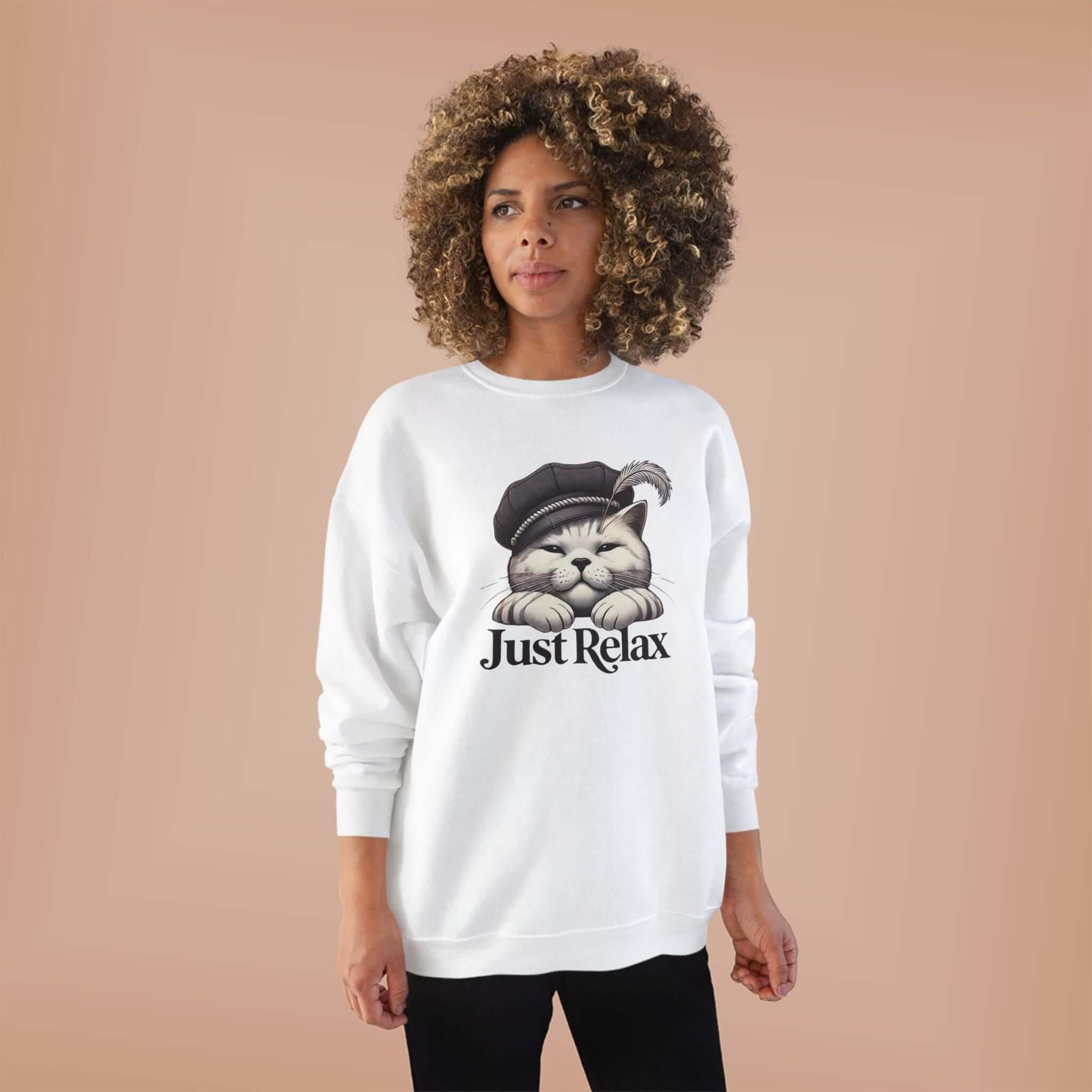 Just relax cute cat  Crewneck Sweatshirt