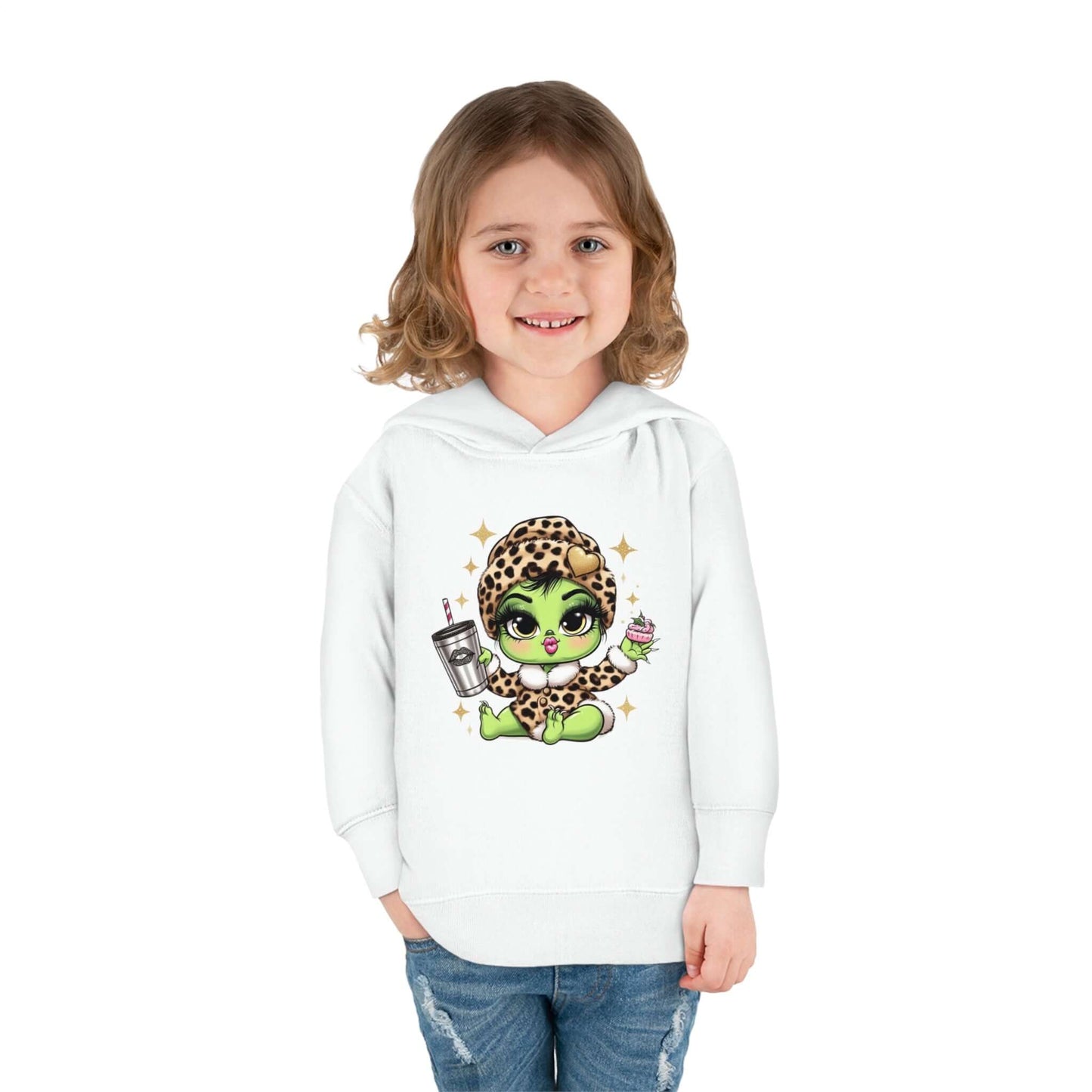 Bougie Baby Grinch Toddler Pullover Fleece Hoodie