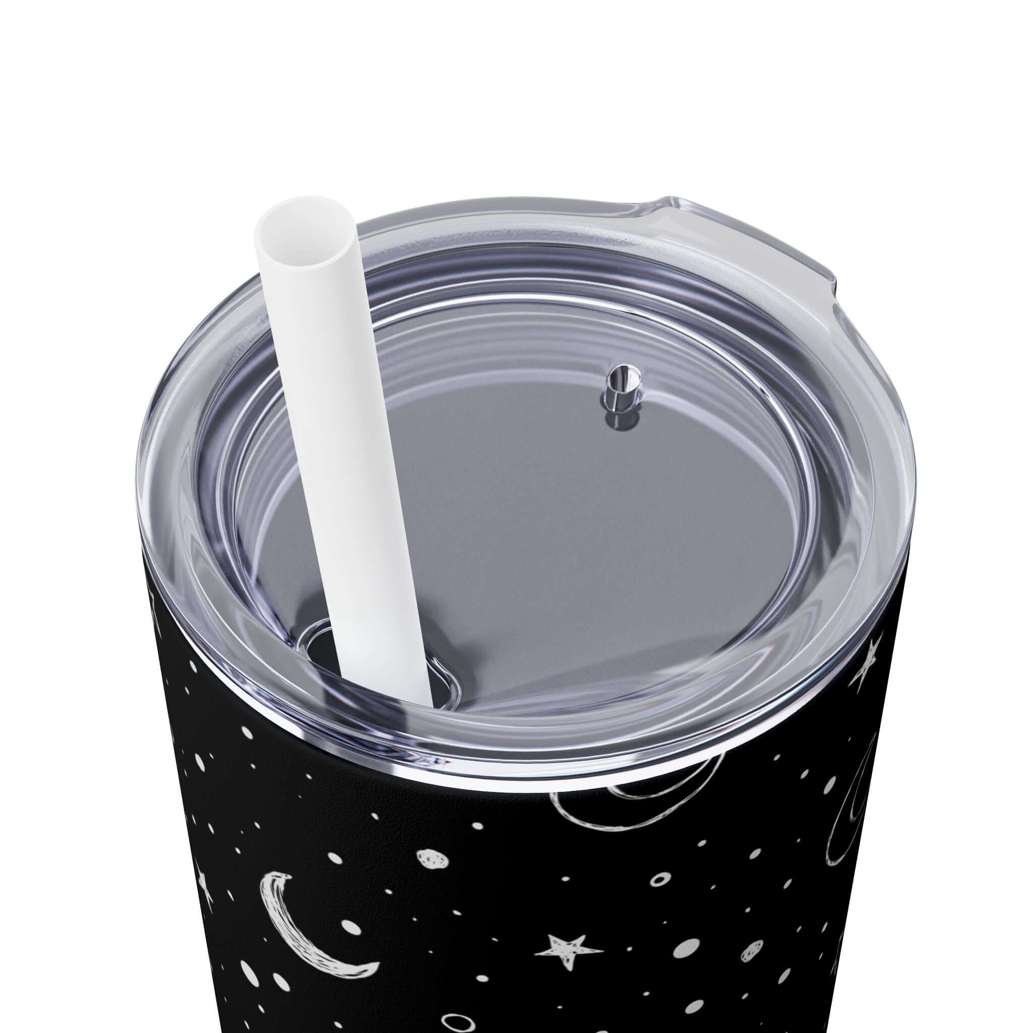 Stars and moon Skinny Tumbler with Straw, 20oz