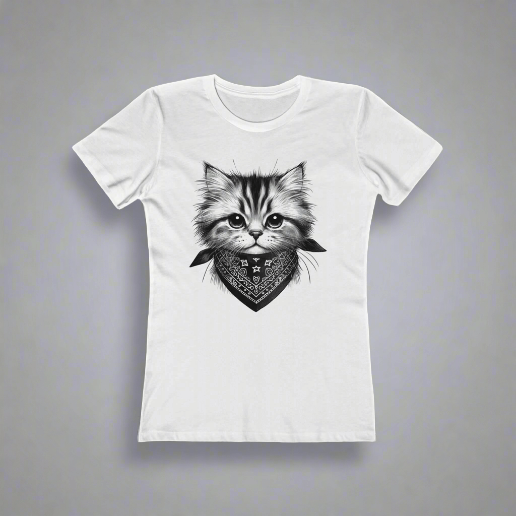 Cool Kitten with Bandanna Women’s Tee