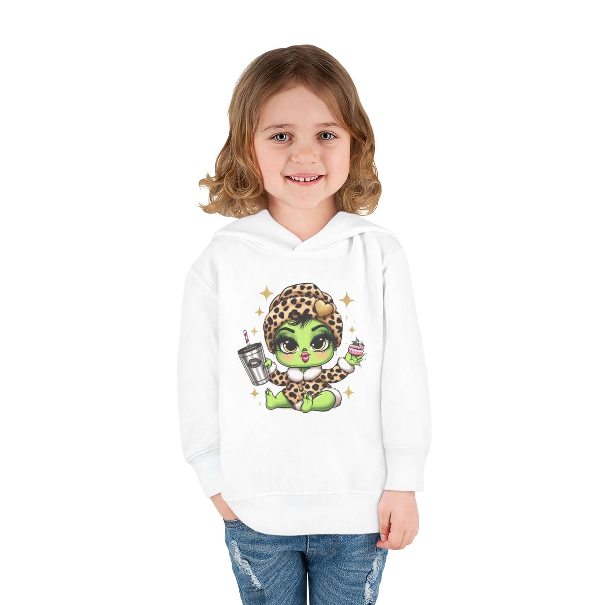 Bougie Baby Grinch Toddler Pullover Fleece Hoodie