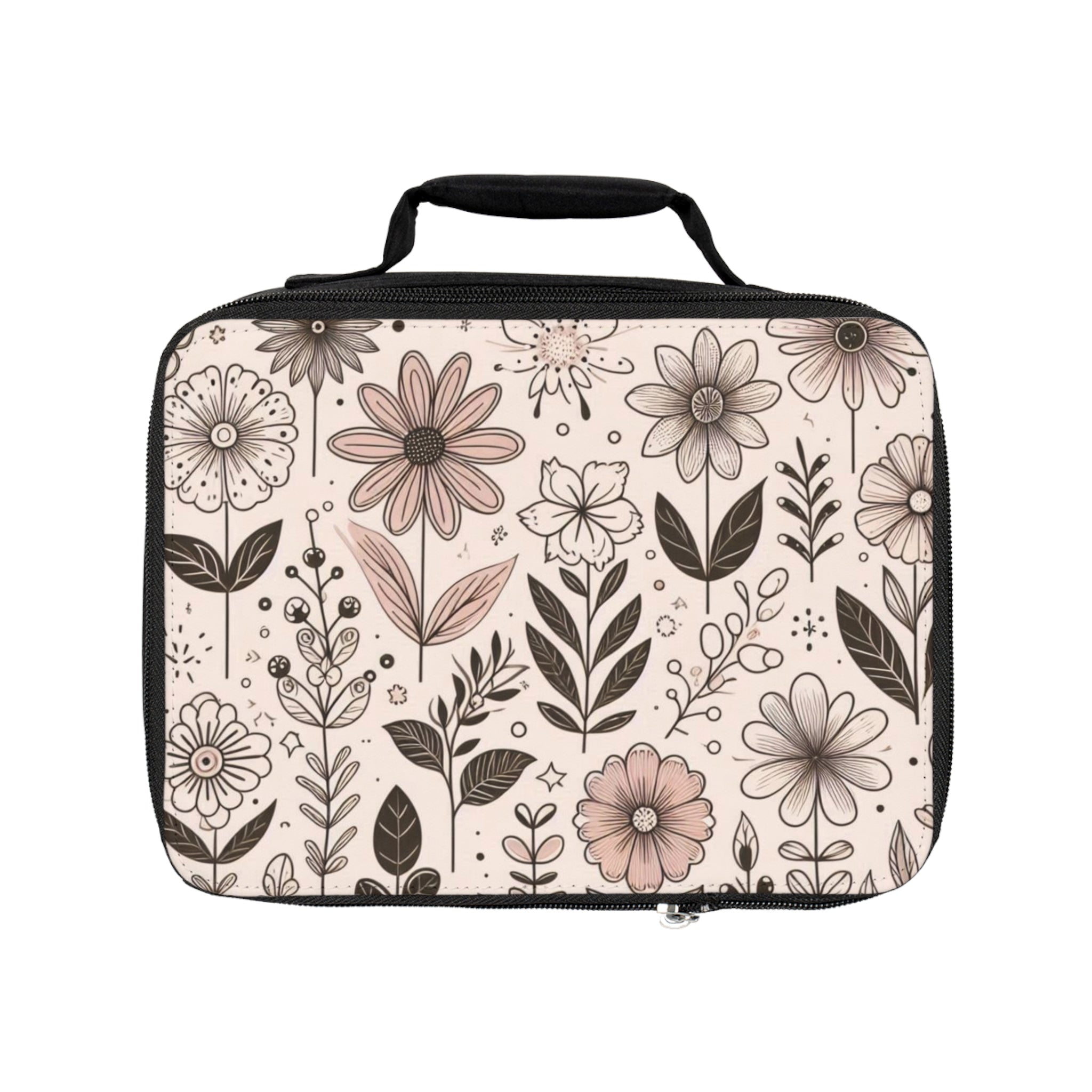 Floral Lunch Bag - Insulated Meal Tote, Cute Lunchbox for Work and School, Eco-friendly Bag for Adults & Kids, Picnic Essential
