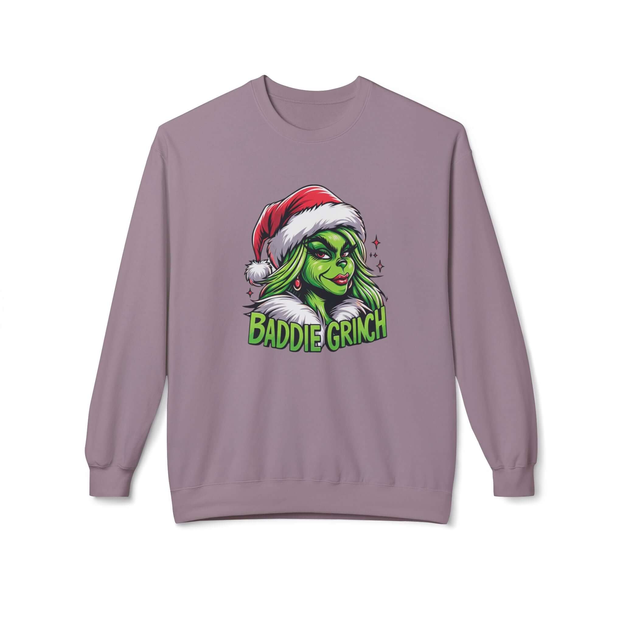 Baddie Grinch Softstyle Fleece Crewneck Sweatshirt