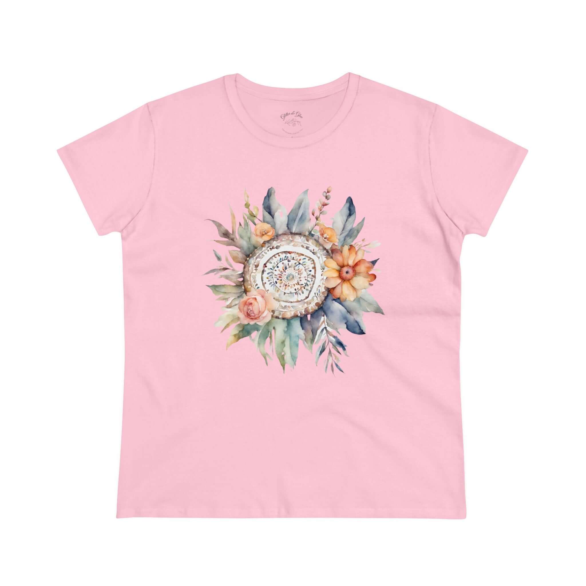 Boho Flower Womens Cotton Tee