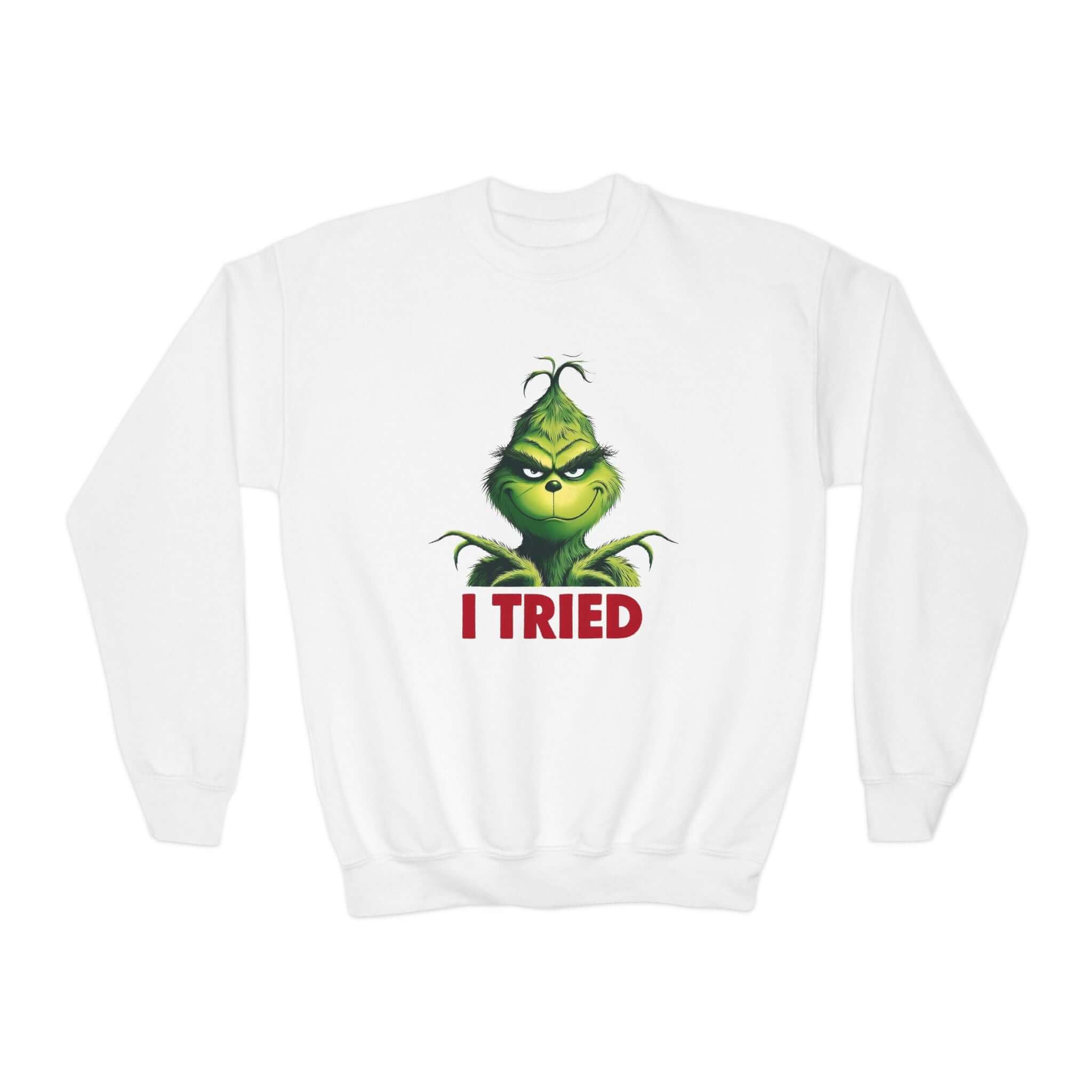 Grinch I tried Youth Crewneck Sweatshirt