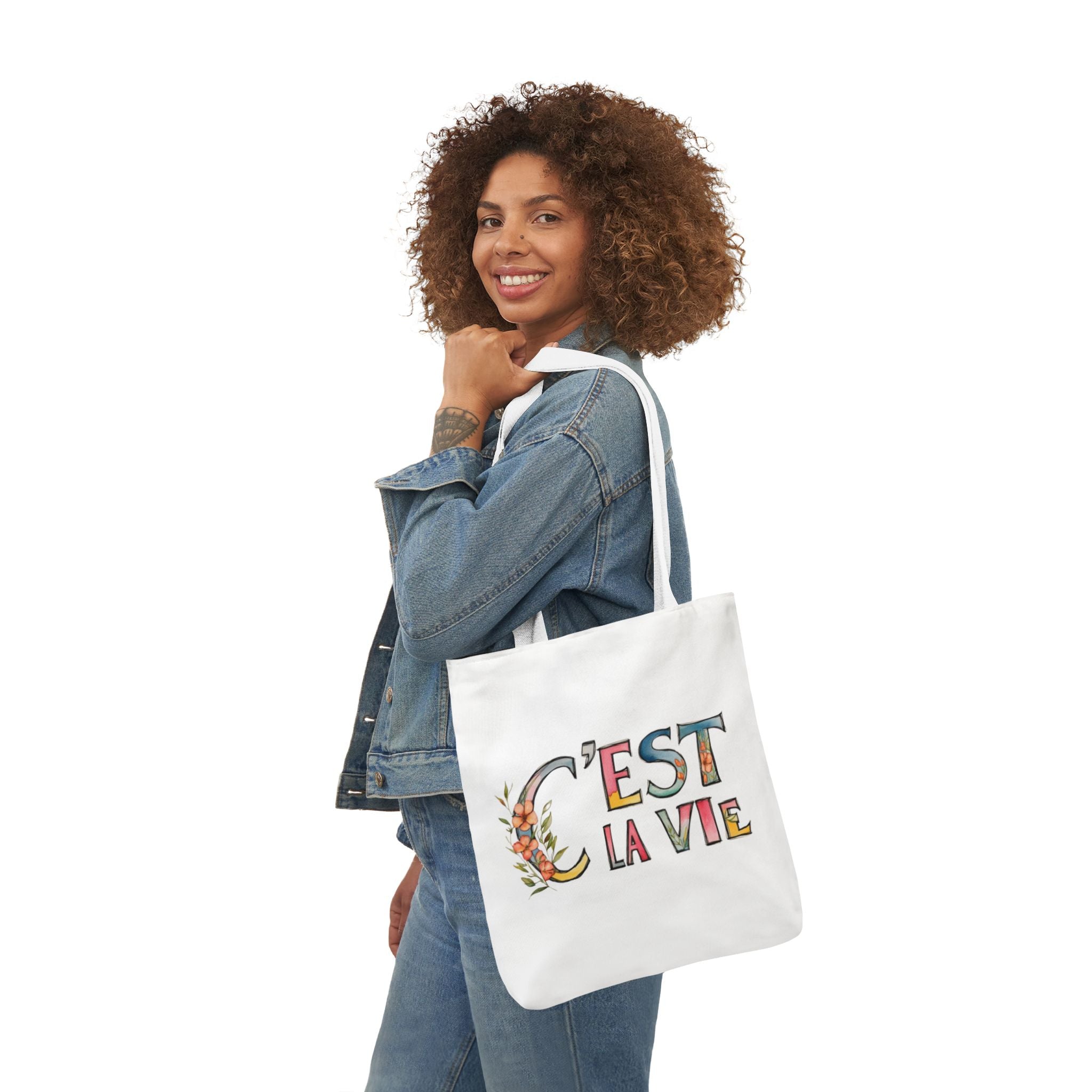 Canvas Tote Bag, French Quote, Reusable, Everyday Use