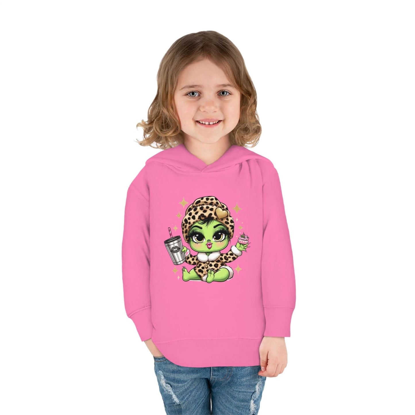 Bougie Baby Grinch Toddler Pullover Fleece Hoodie