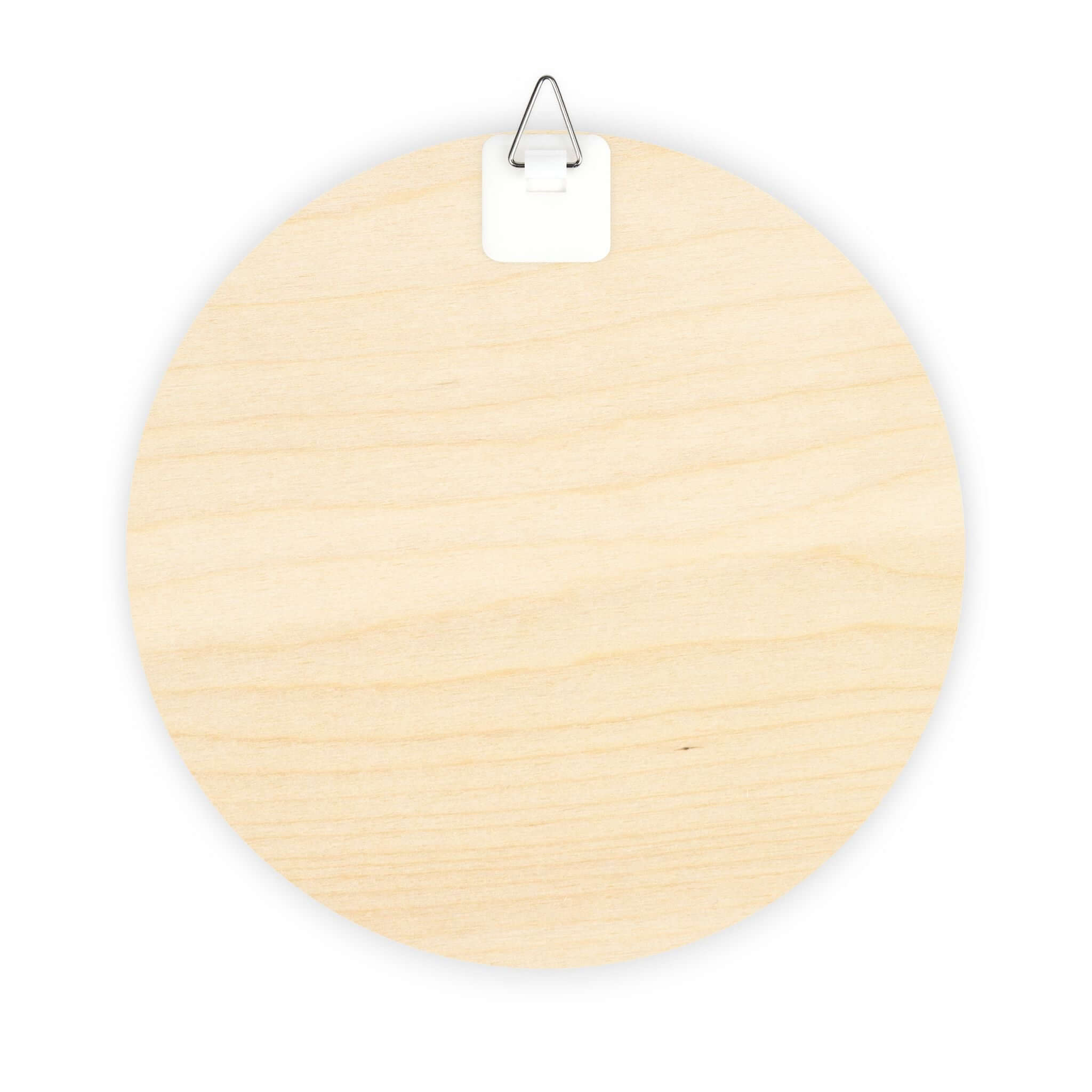 Circular hanging wood sign made from Baltic birch wood, perfect for personalizing with a loving message.