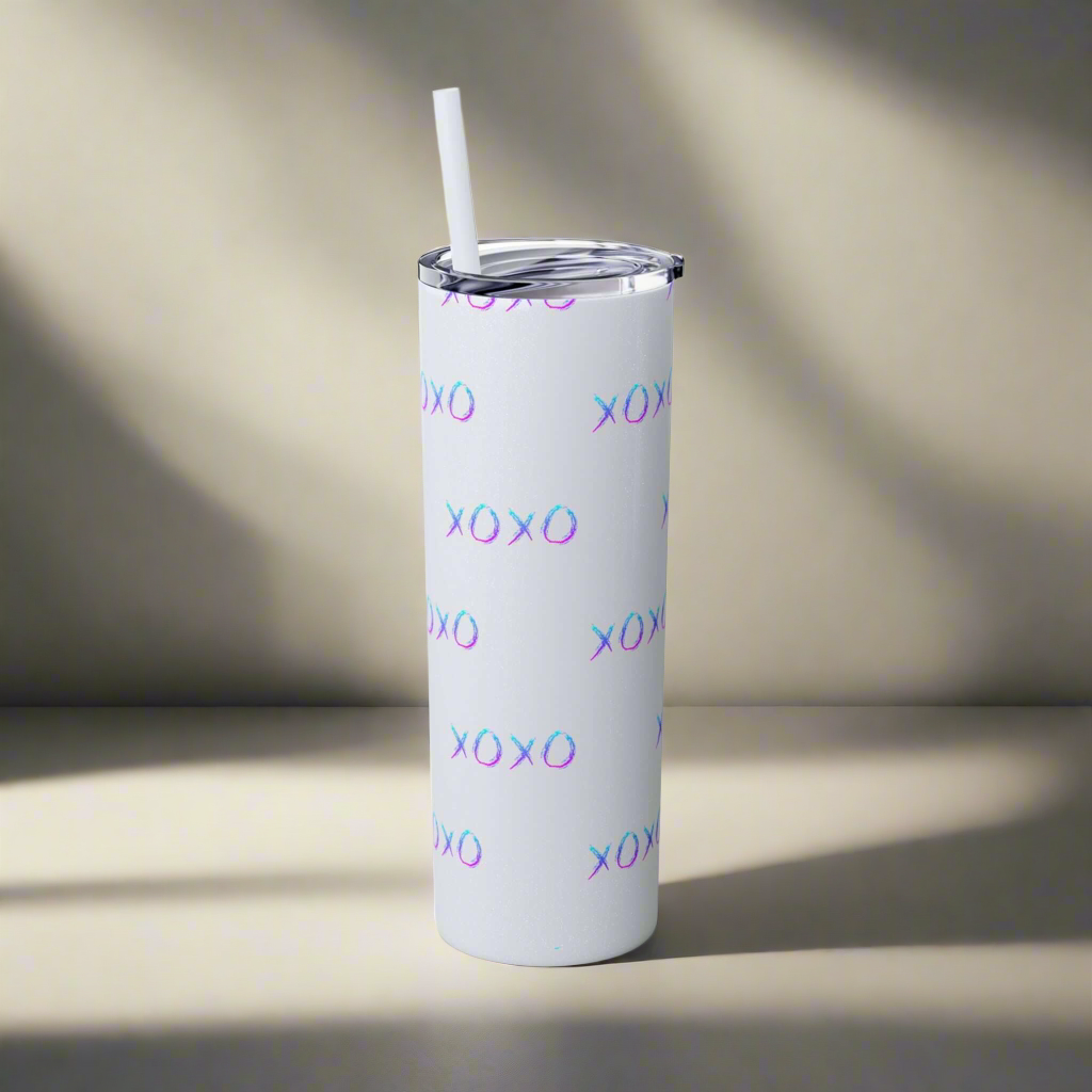 Xoxo Skinny Tumbler with Straw 20oz