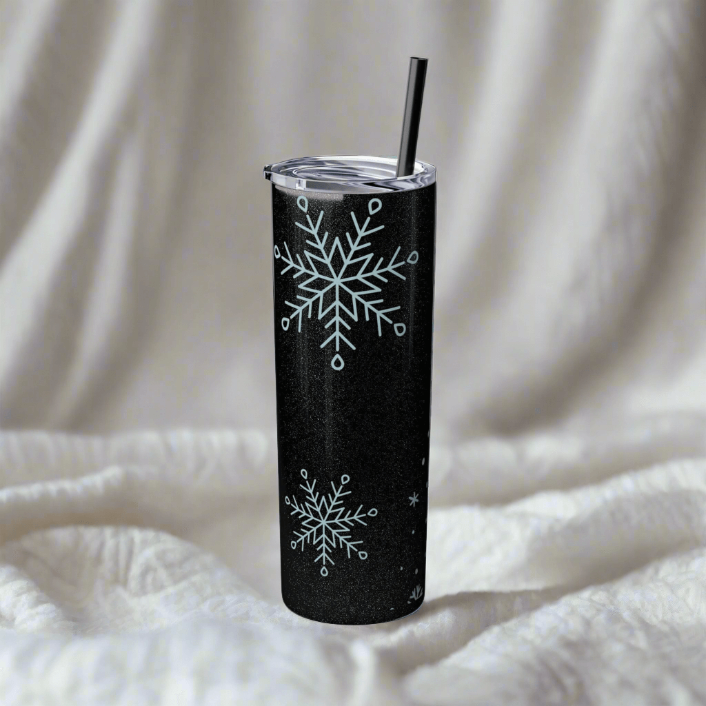 Snowflake Skinny Tumbler with Straw, 20oz