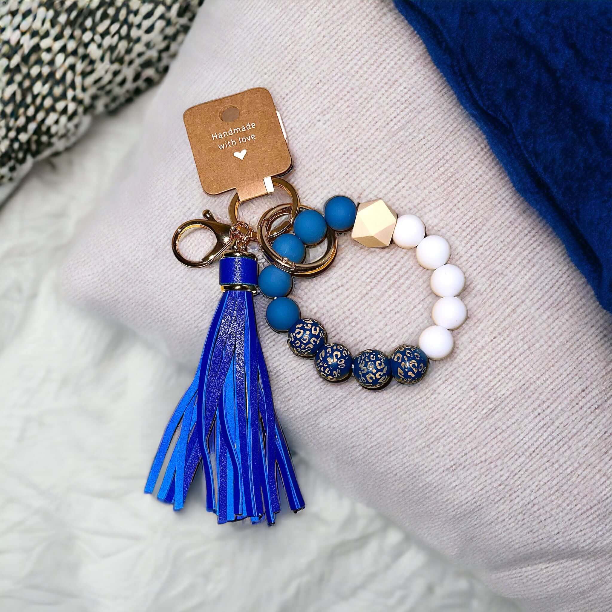 Keychain Wristlet Wood with Tassel