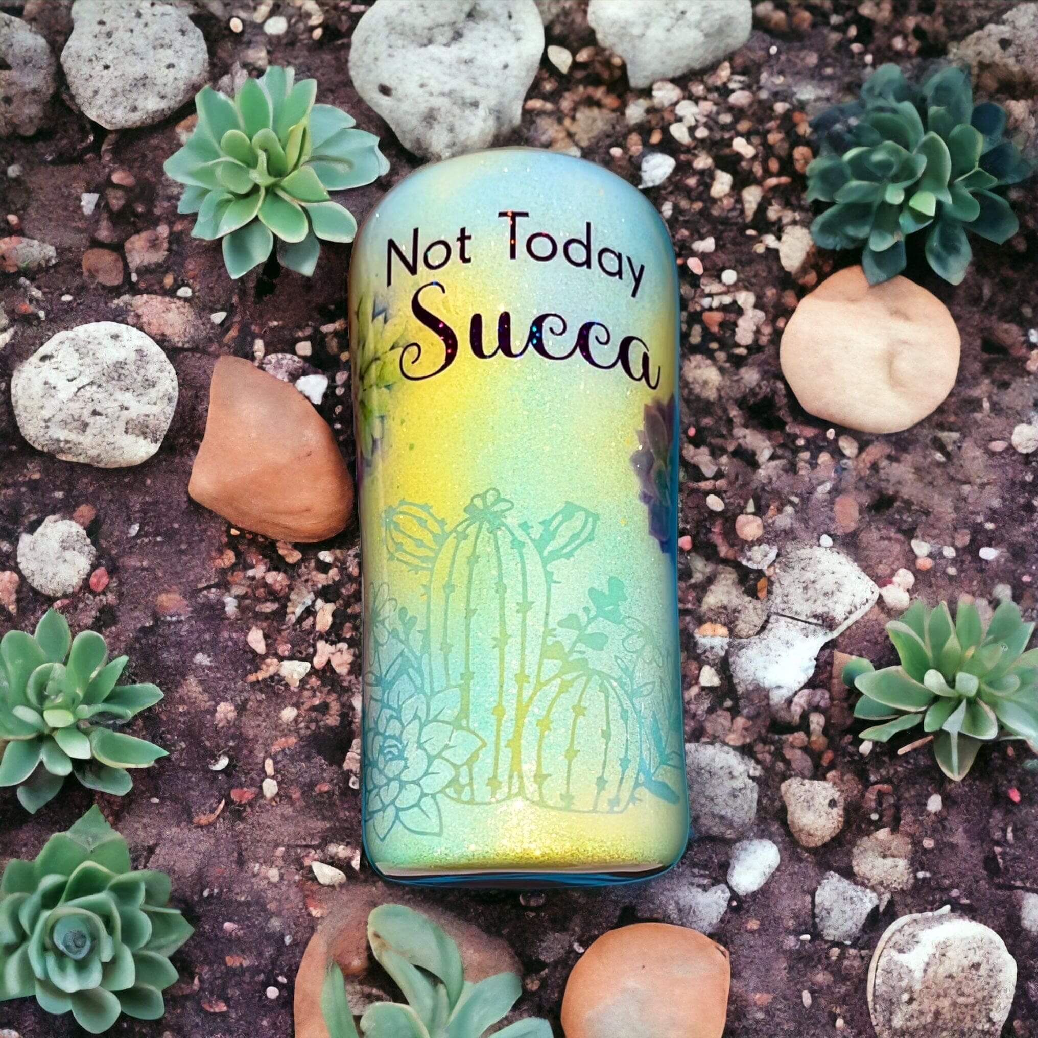 Not Today Succa Glitter Peek-a-Boo Stainless Steel Tumbler 20oz